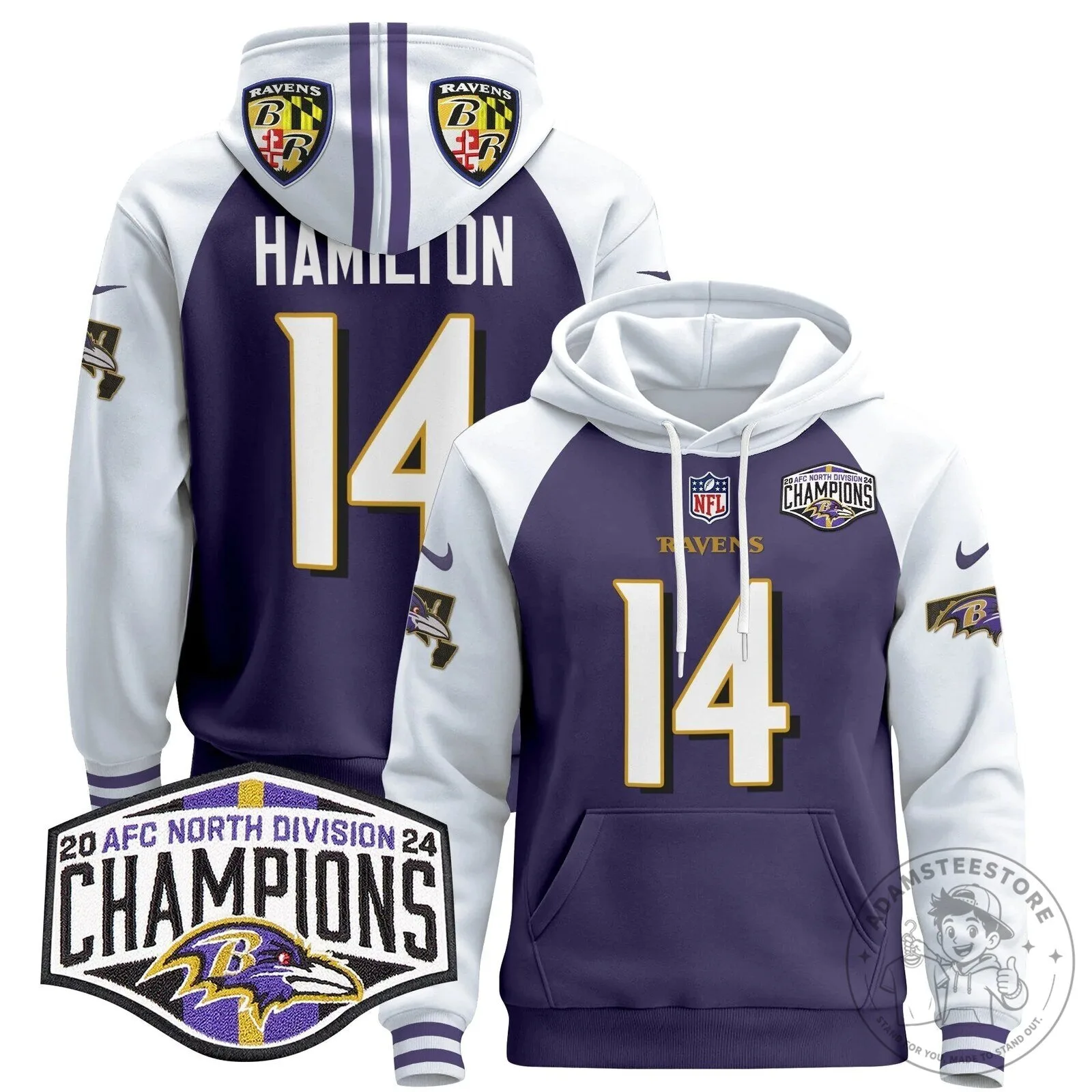 Baltimore Ravens AFC North Division Champions Henry 22 Hoodie 59 Baltimore Ravens AFC North Division Champions Henry 22 Hoodie