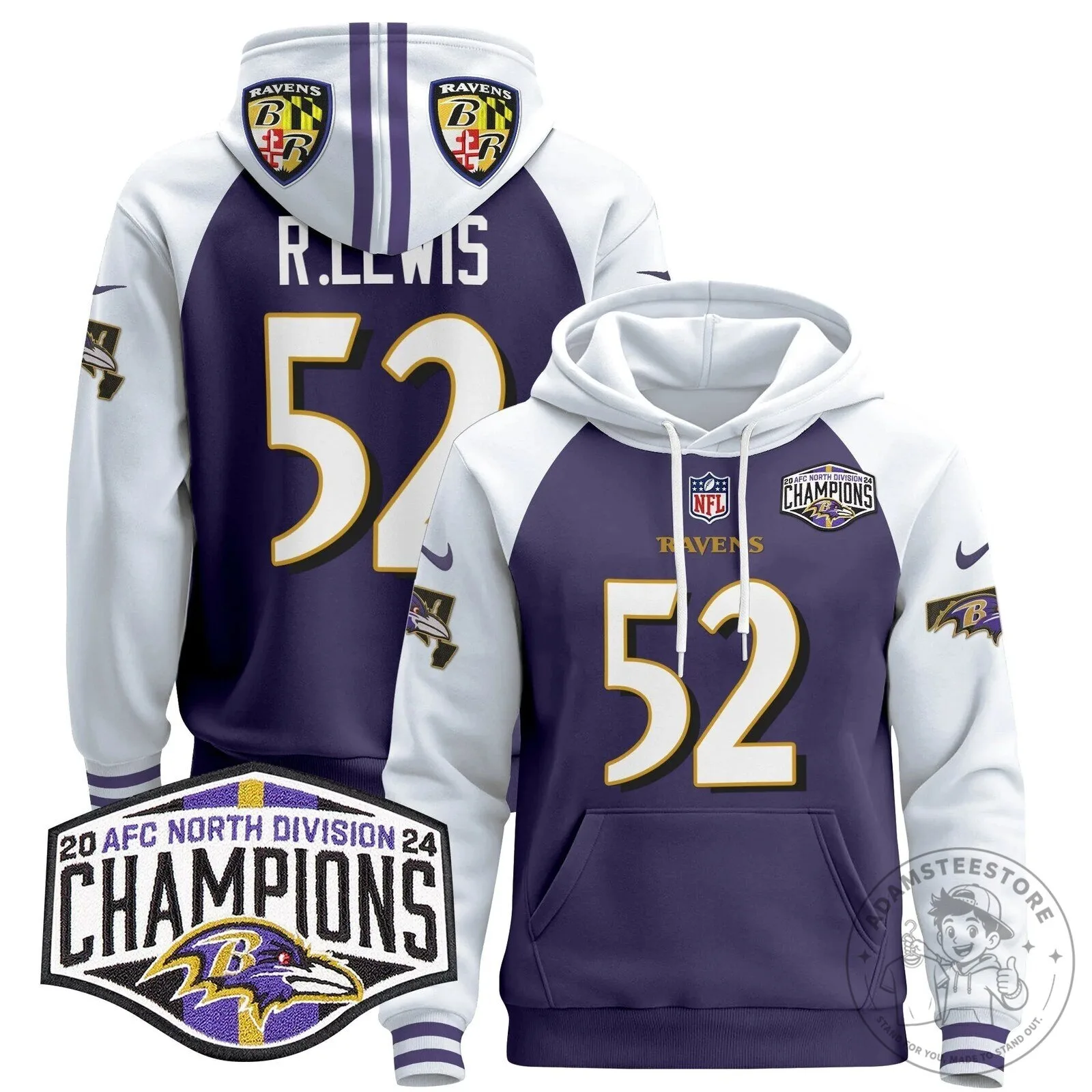 Baltimore Ravens AFC North Division Champions Henry 22 Hoodie 61 Baltimore Ravens AFC North Division Champions Henry 22 Hoodie