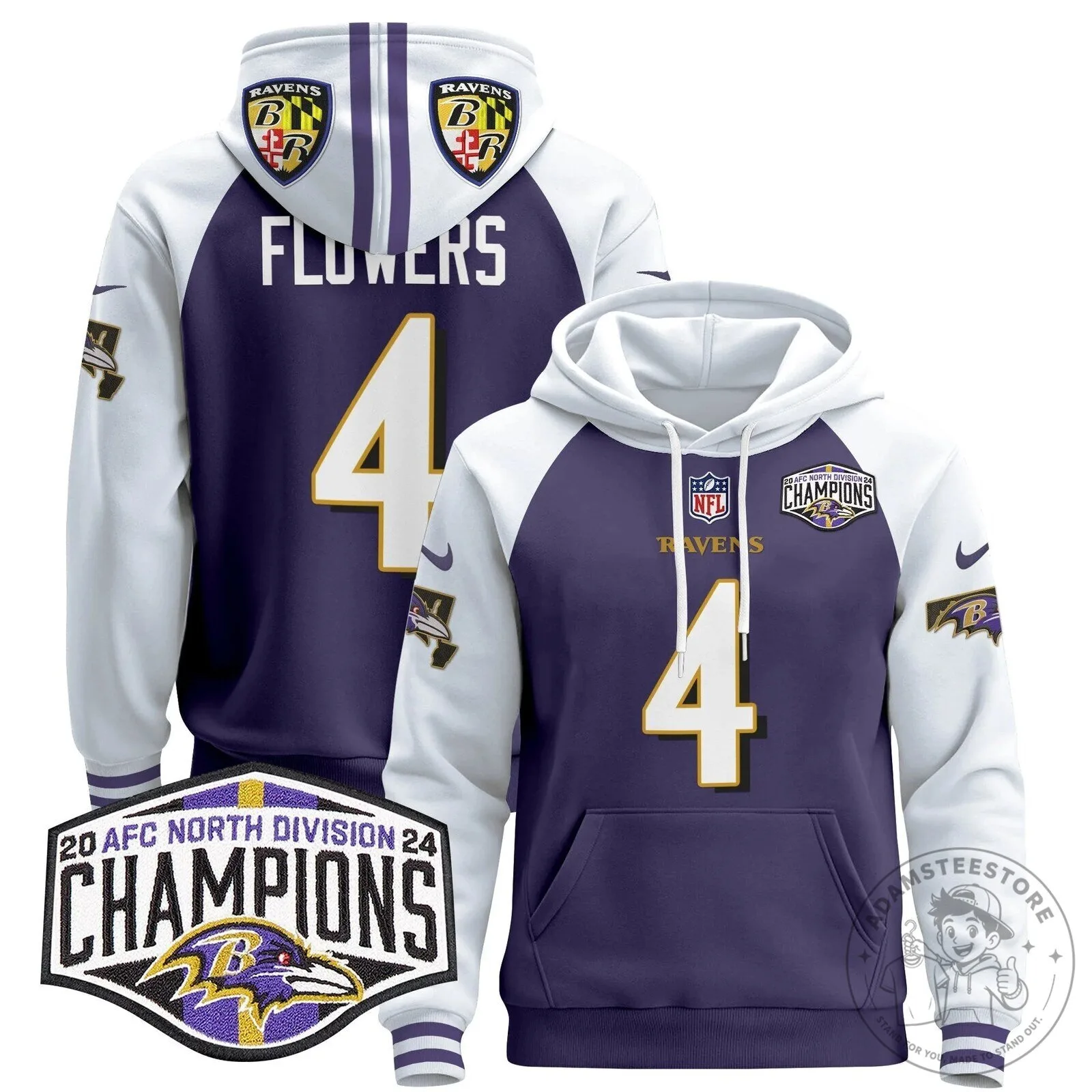 Baltimore Ravens AFC North Division Champions Henry 22 Hoodie 62 Baltimore Ravens AFC North Division Champions Henry 22 Hoodie