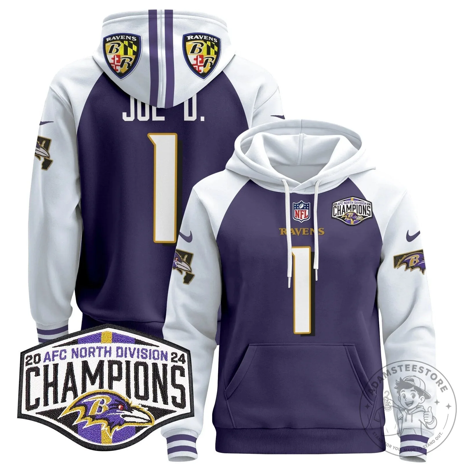 Baltimore Ravens AFC North Division Champions Henry 22 Hoodie 64 Baltimore Ravens AFC North Division Champions Henry 22 Hoodie