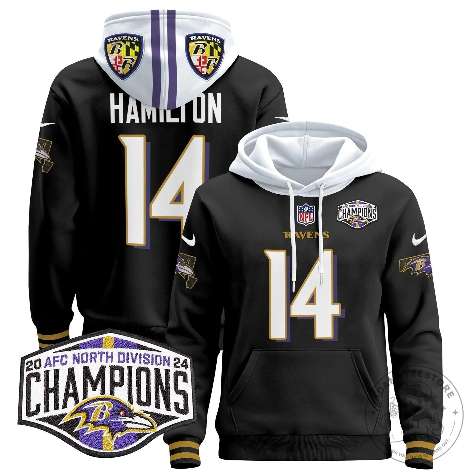 Baltimore Ravens AFC North Division Champions Henry 22 Hoodie 70 Baltimore Ravens AFC North Division Champions Henry 22 Hoodie
