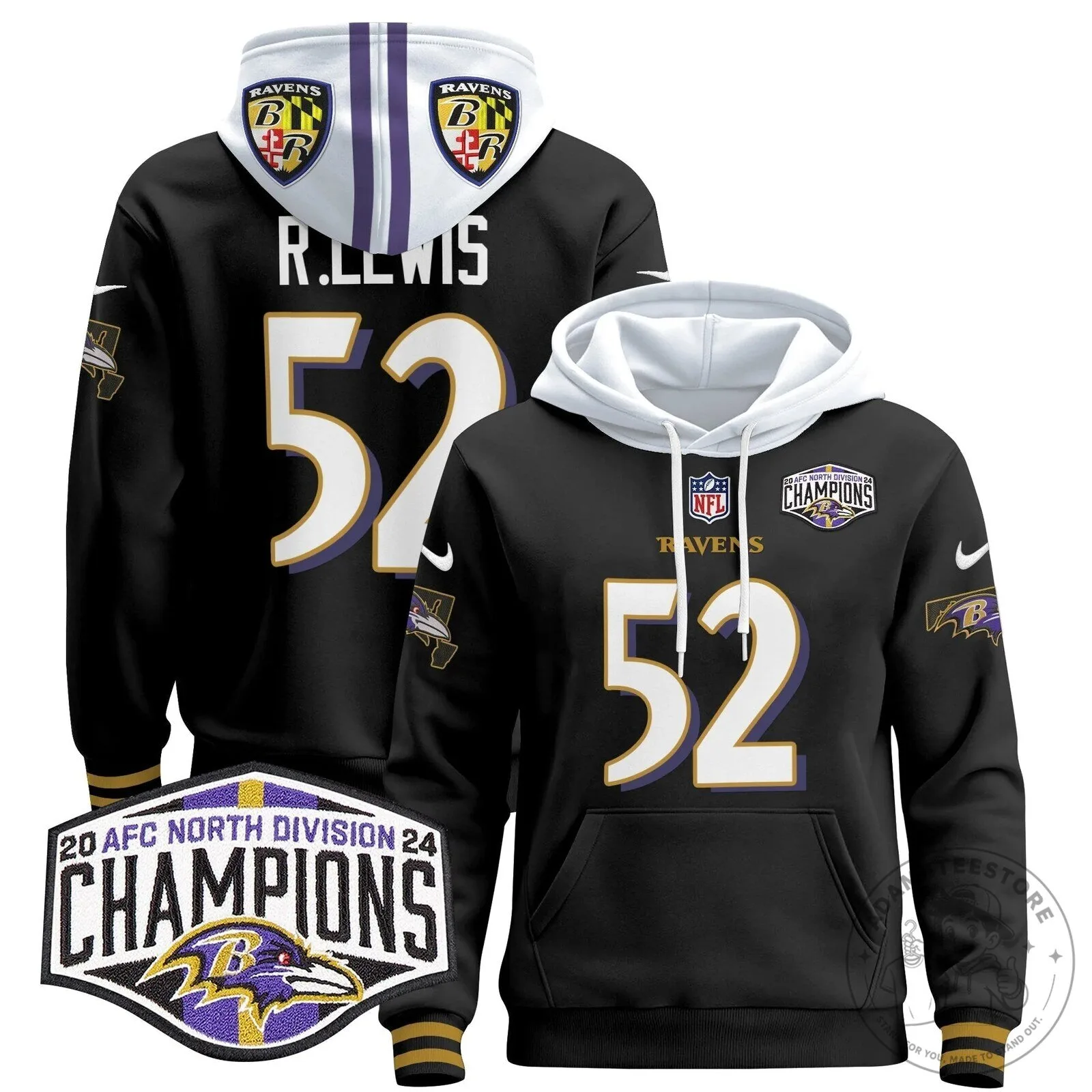 Baltimore Ravens AFC North Division Champions Henry 22 Hoodie 72 Baltimore Ravens AFC North Division Champions Henry 22 Hoodie