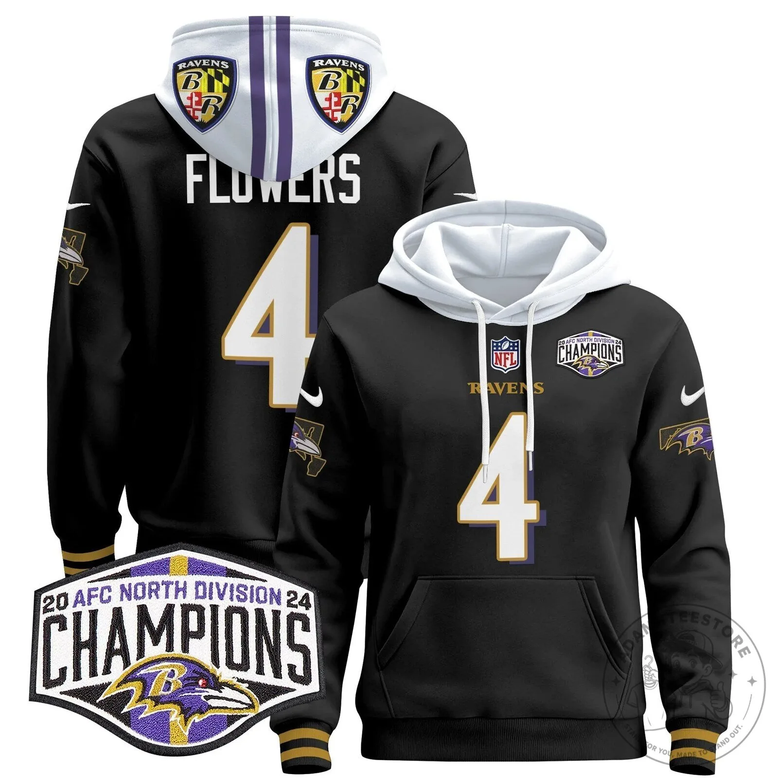 Baltimore Ravens AFC North Division Champions Henry 22 Hoodie 73 Baltimore Ravens AFC North Division Champions Henry 22 Hoodie