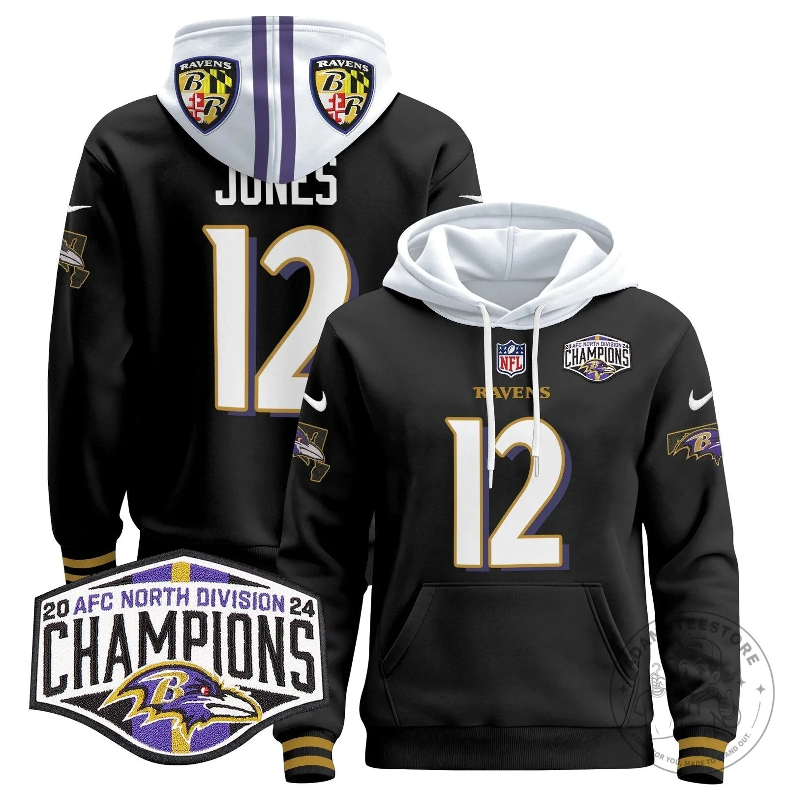 Baltimore Ravens AFC North Division Champions Henry 22 Hoodie 74 Baltimore Ravens AFC North Division Champions Henry 22 Hoodie
