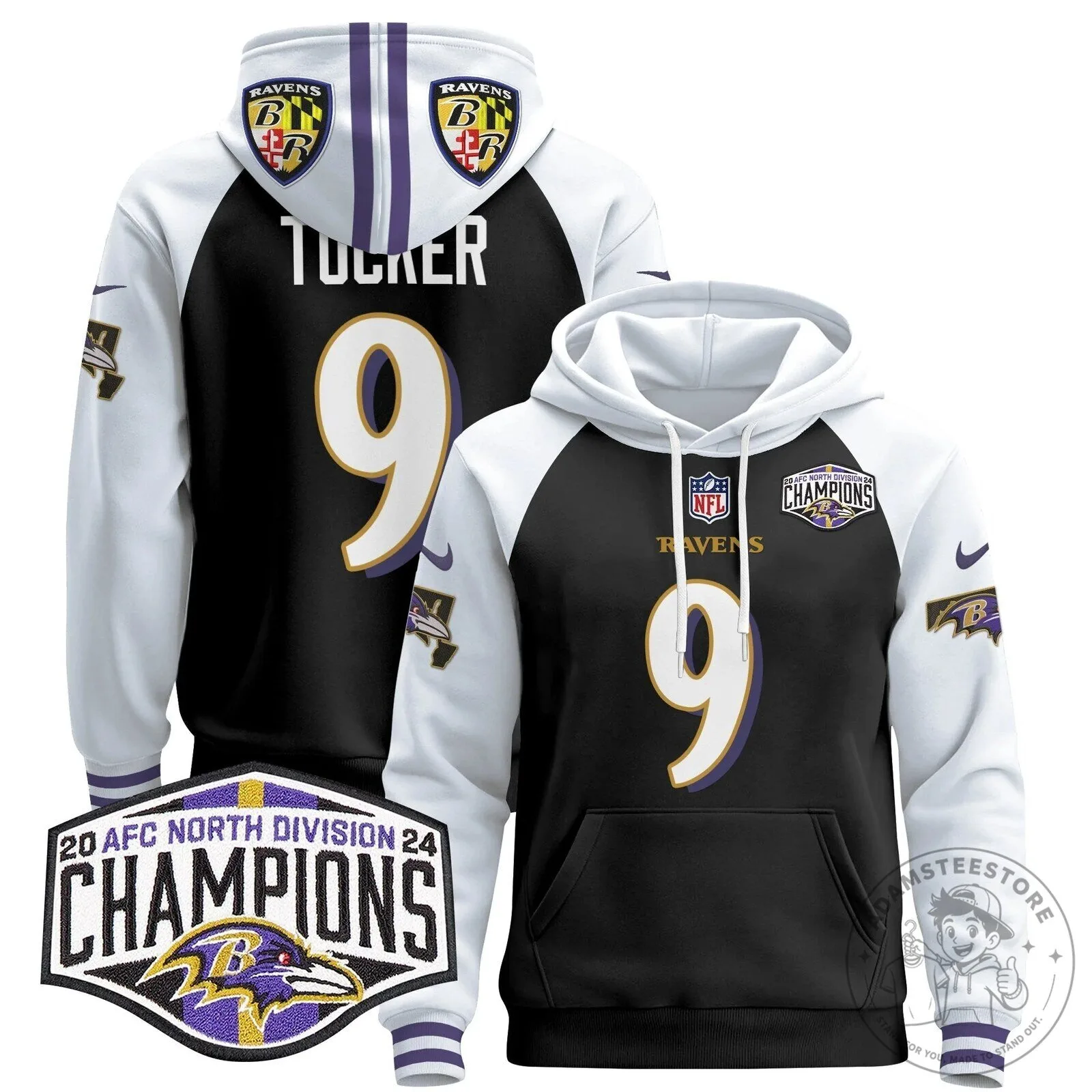 Baltimore Ravens AFC North Division Champions Henry 22 Hoodie 76 Baltimore Ravens AFC North Division Champions Henry 22 Hoodie