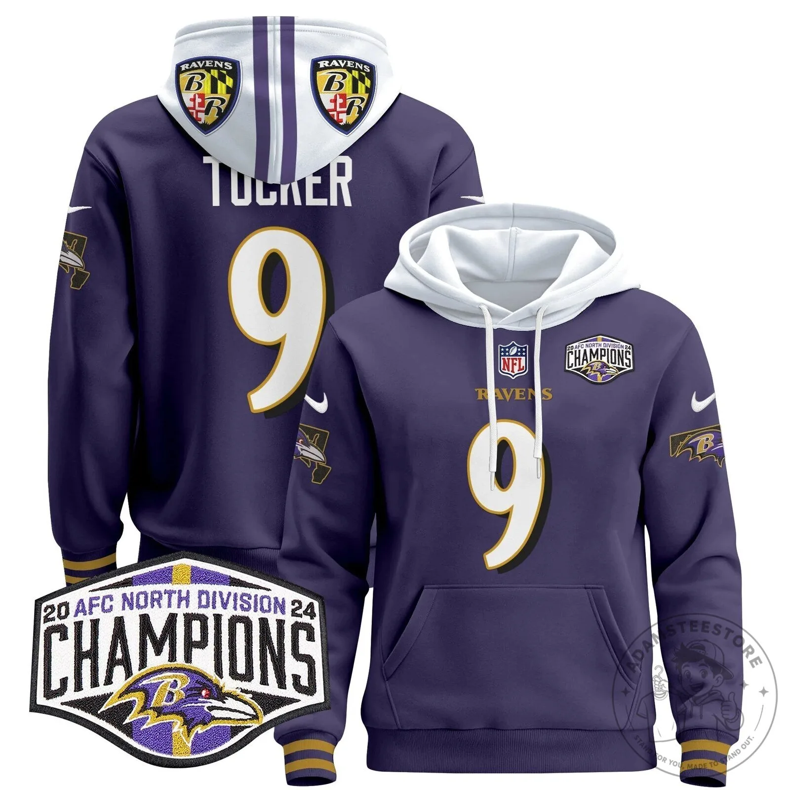 Baltimore Ravens AFC North Division Champions Henry 22 Hoodie 80 Baltimore Ravens AFC North Division Champions Henry 22 Hoodie