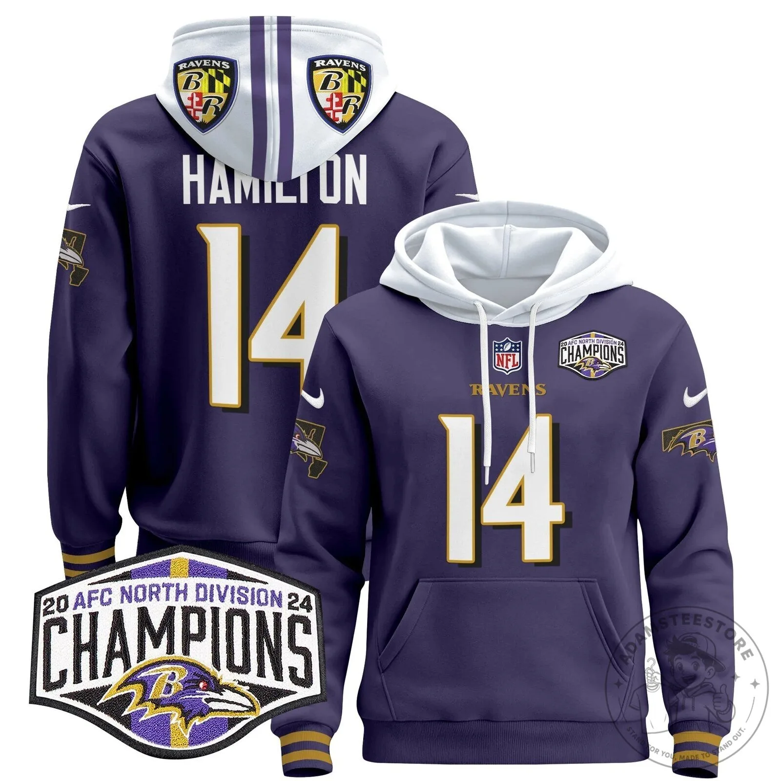 Baltimore Ravens AFC North Division Champions Henry 22 Hoodie 81 Baltimore Ravens AFC North Division Champions Henry 22 Hoodie