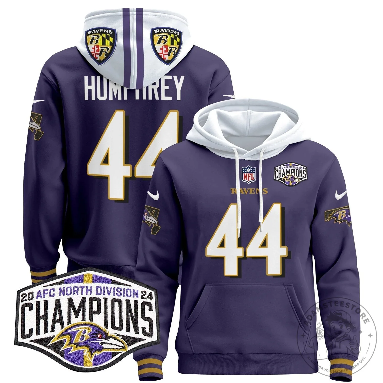 Baltimore Ravens AFC North Division Champions Henry 22 Hoodie 82 Baltimore Ravens AFC North Division Champions Henry 22 Hoodie
