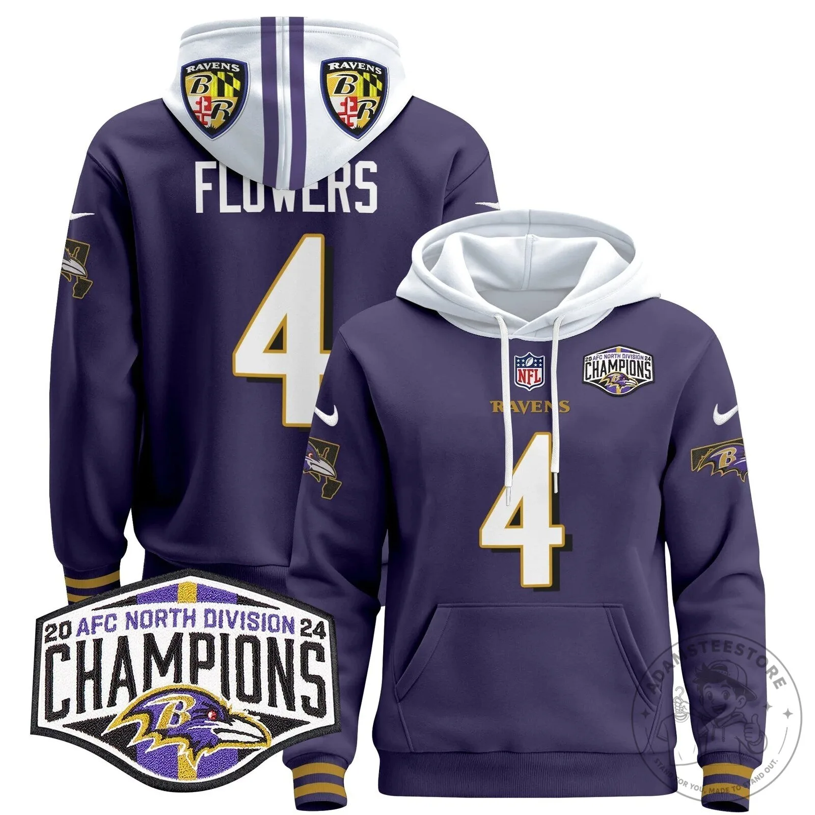 Baltimore Ravens AFC North Division Champions Henry 22 Hoodie 84 Baltimore Ravens AFC North Division Champions Henry 22 Hoodie