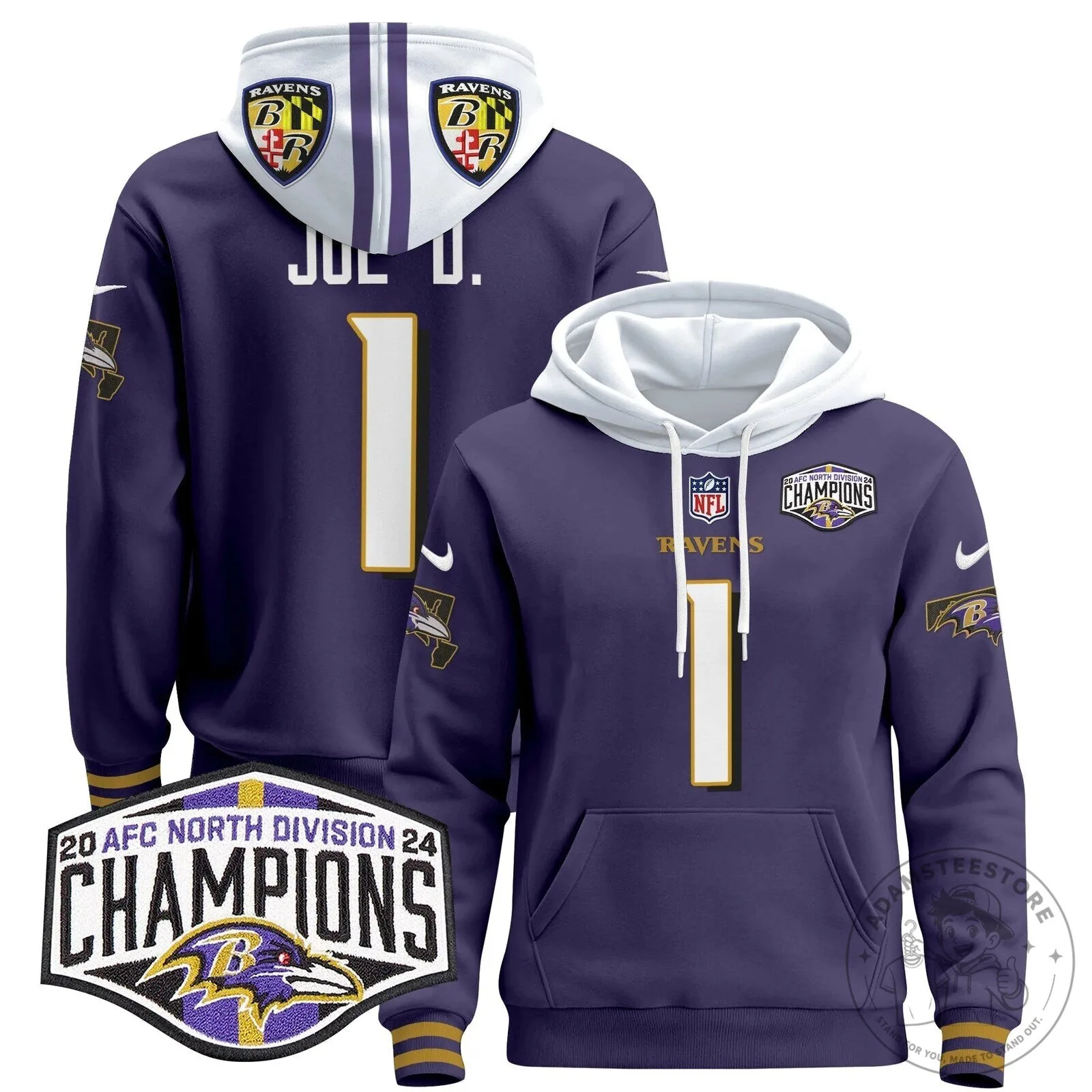 Baltimore Ravens AFC North Division Champions Henry 22 Hoodie 86 Baltimore Ravens AFC North Division Champions Henry 22 Hoodie