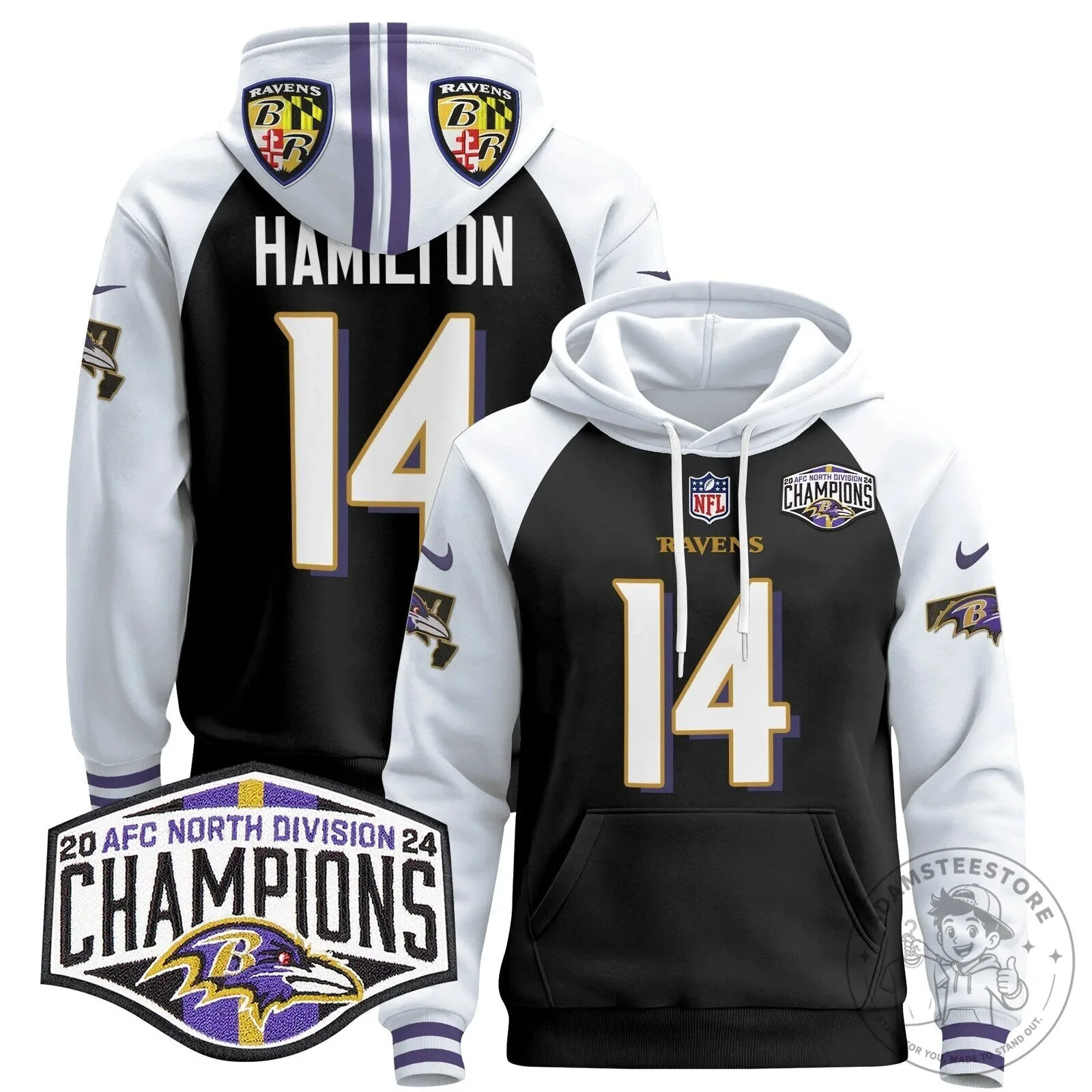Baltimore Ravens AFC North Division Champions Henry 22 Hoodie 87 Baltimore Ravens AFC North Division Champions Henry 22 Hoodie