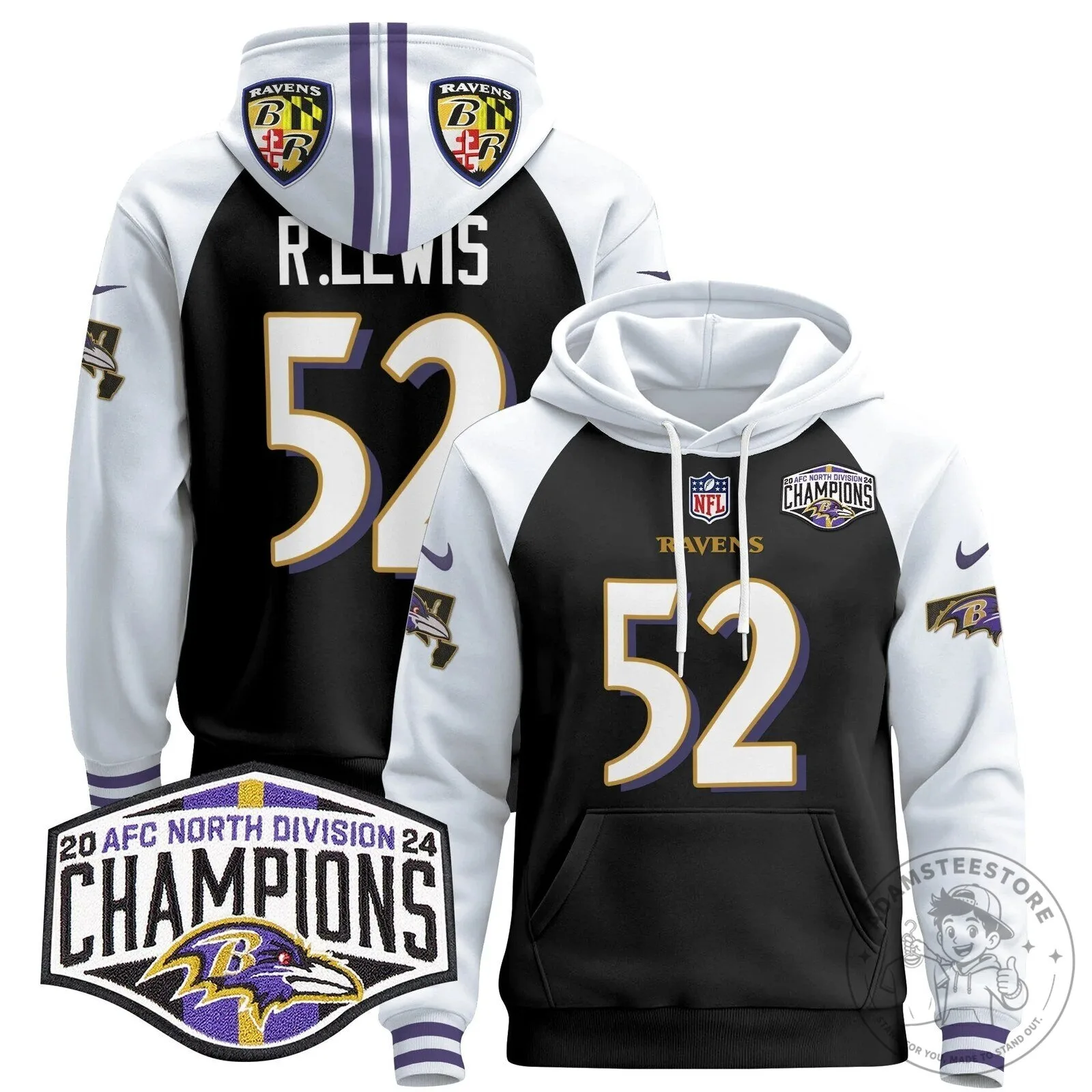 Baltimore Ravens AFC North Division Champions Henry 22 Hoodie 100 Baltimore Ravens AFC North Division Champions Henry 22 Hoodie