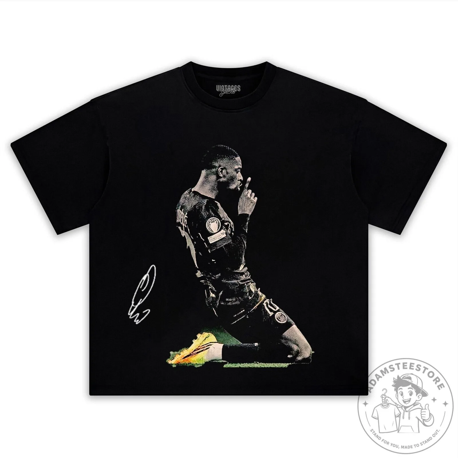 Ousmane Dembele Football Celebration Signature Black T-Shirt