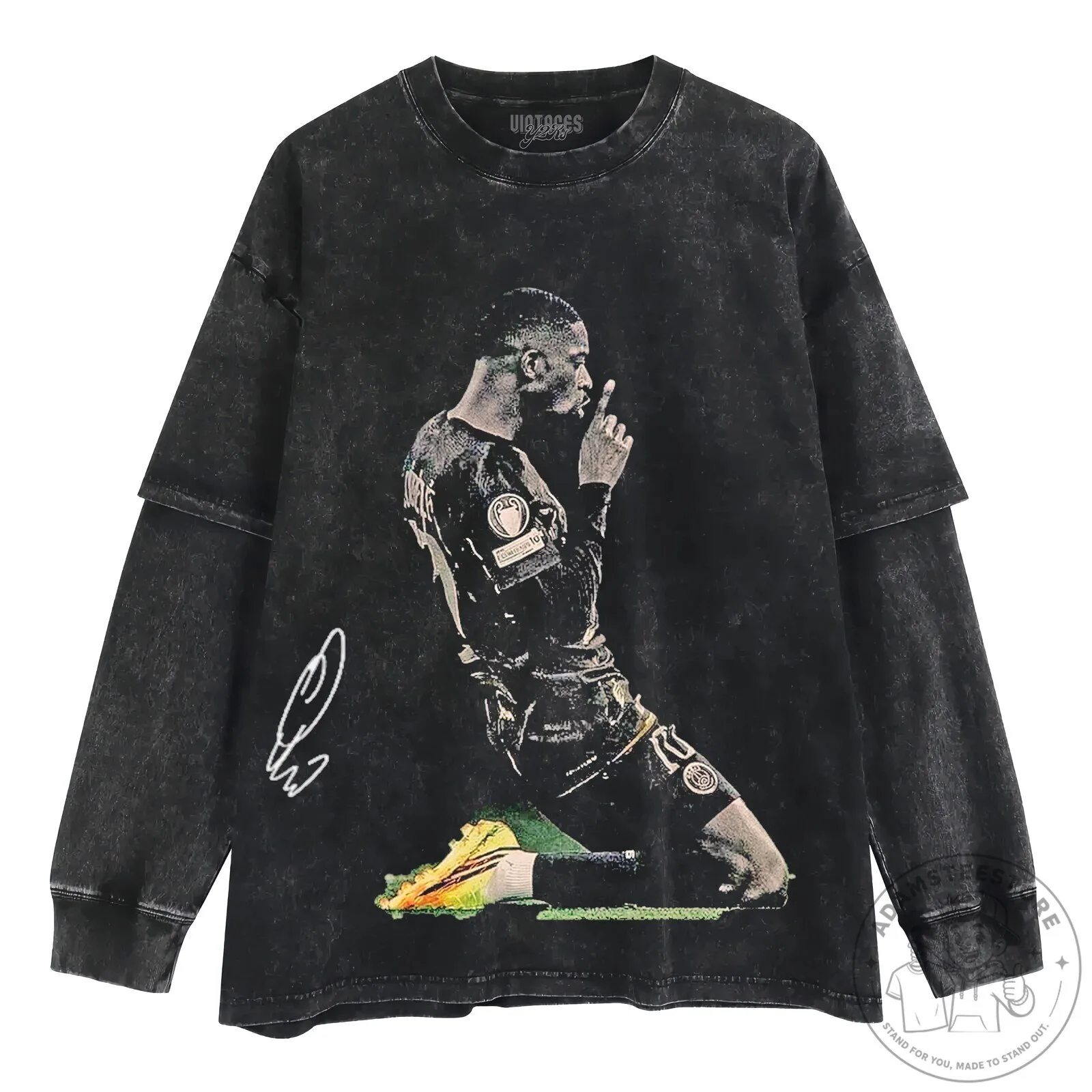 Ousmane Dembele Football Celebration Signature Black T-Shirt 14 Ousmane Dembele Football Celebration Signature Black T-Shirt