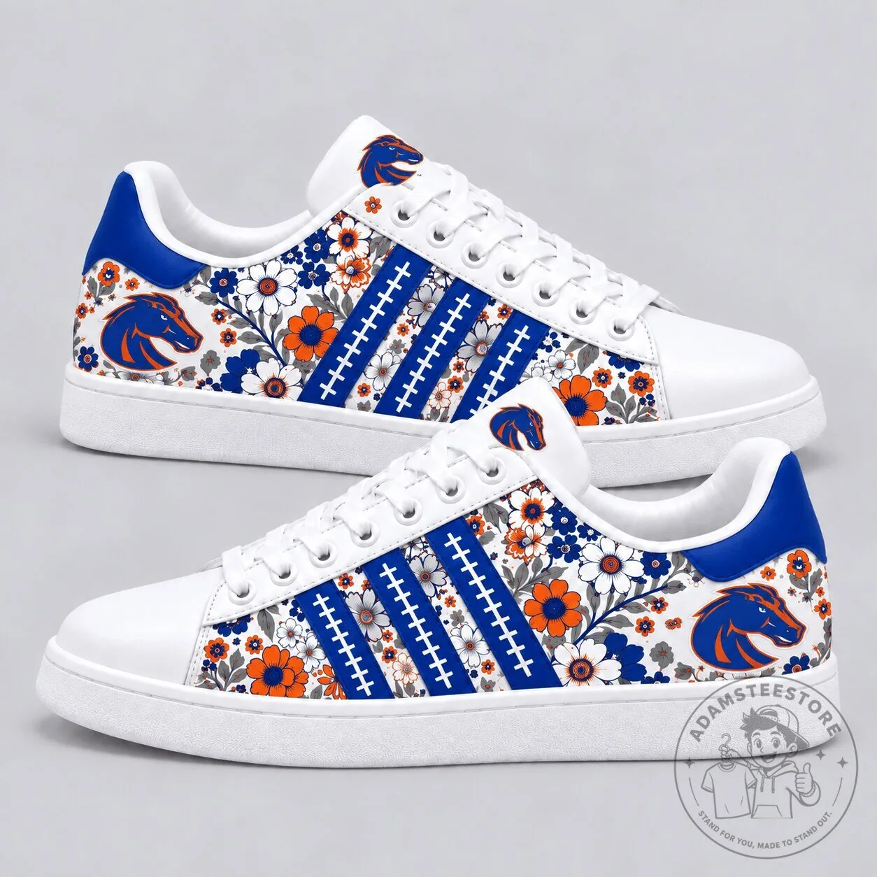 Boise State Broncos NCAA Team Spirit Floral Superstar Shoes