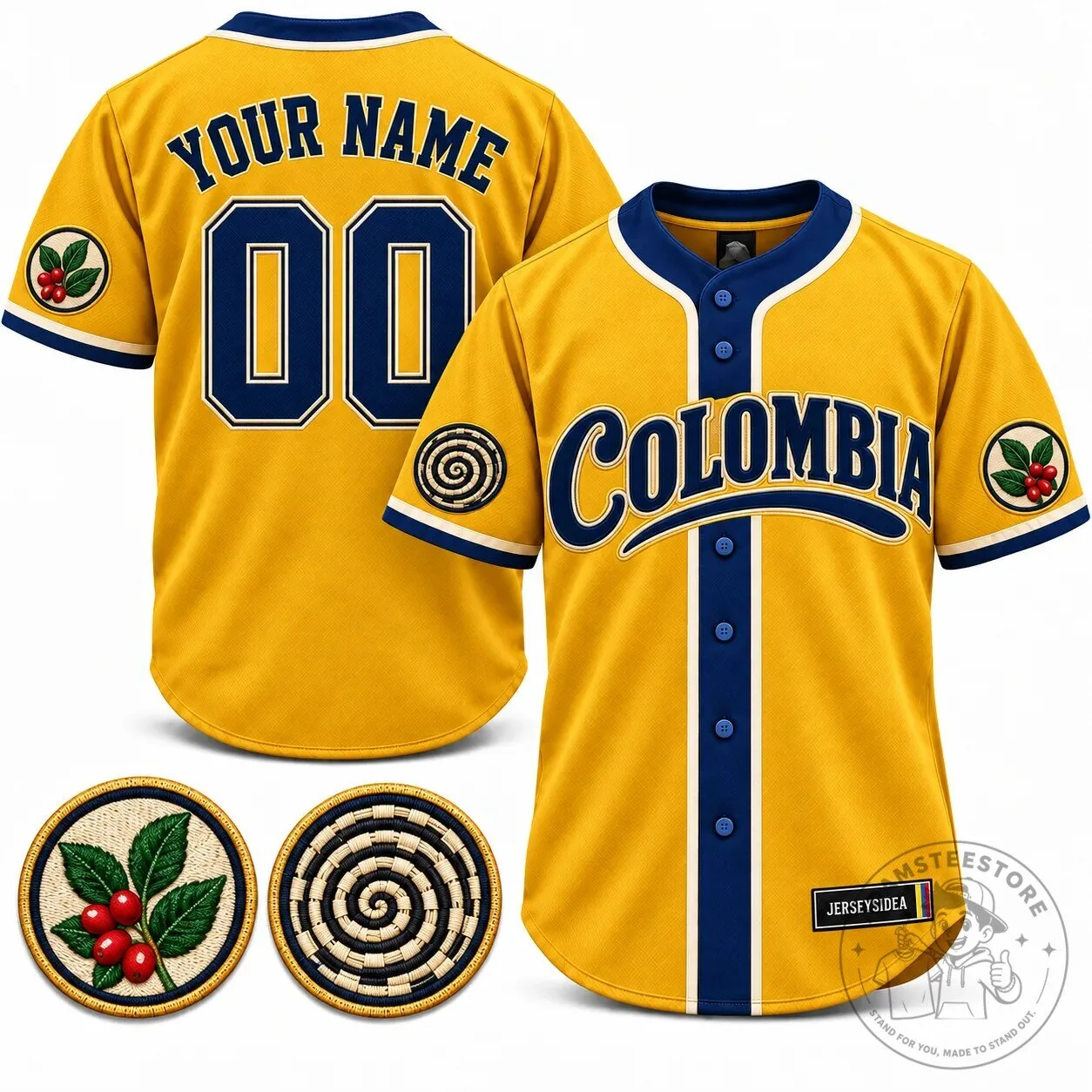 Colombia National Team Custom Baseball Jersey