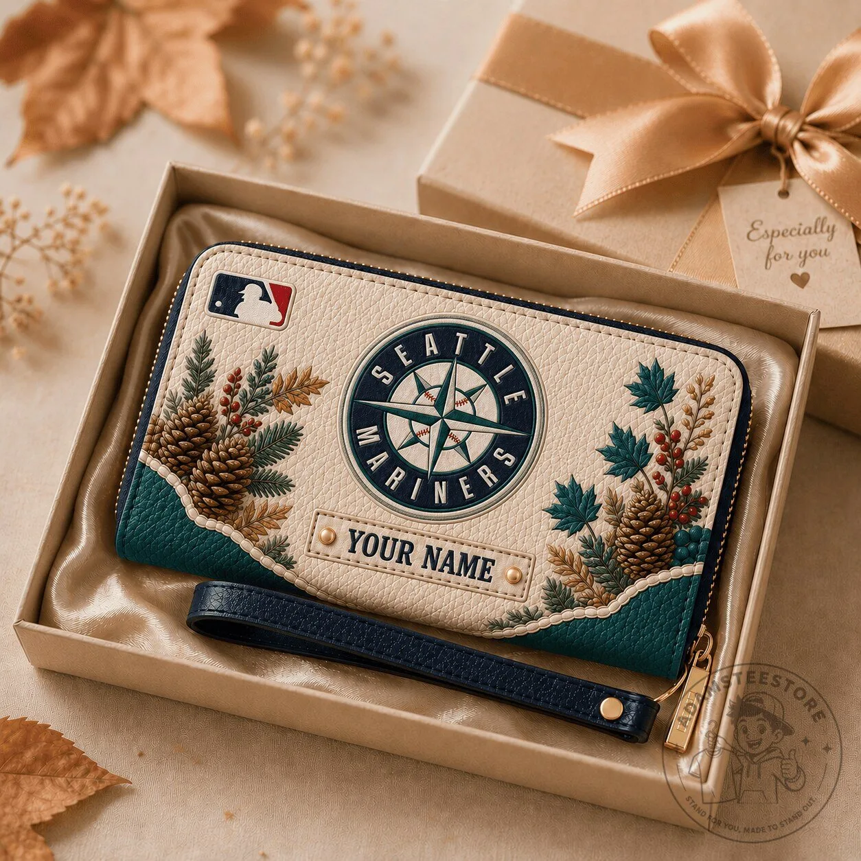 Seattle Mariners MLB Autumn Style Personalized Wallet for Women