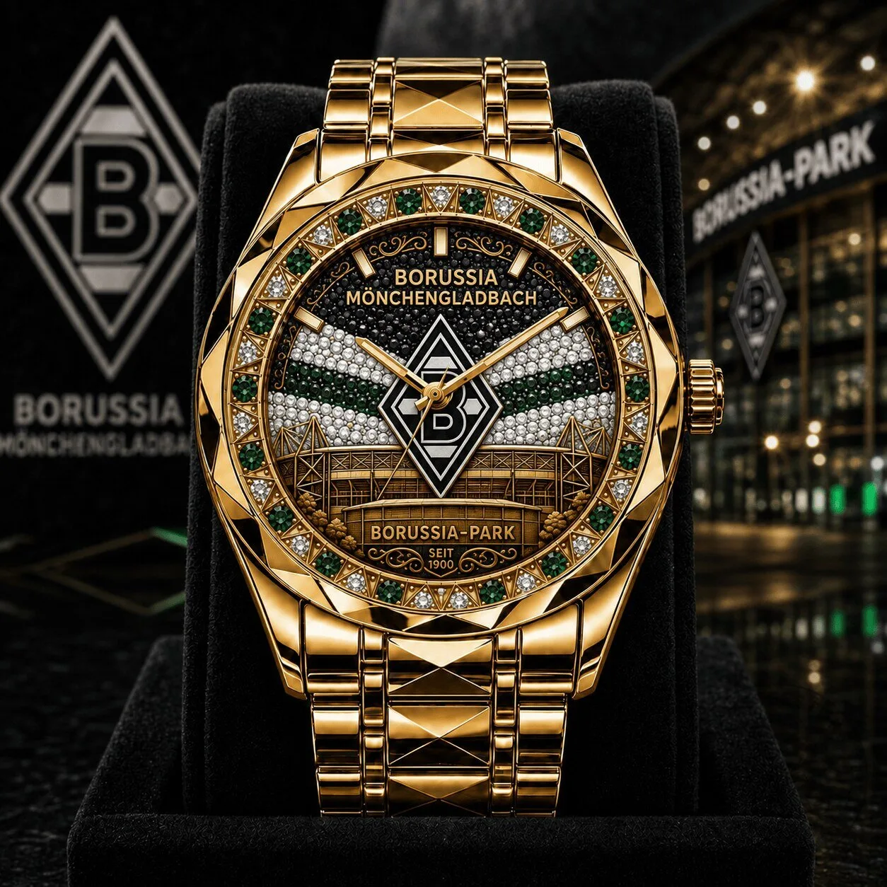 Borussia Monchengladbach Bundesliga Gold Tone Stainless Steel Men's Watch