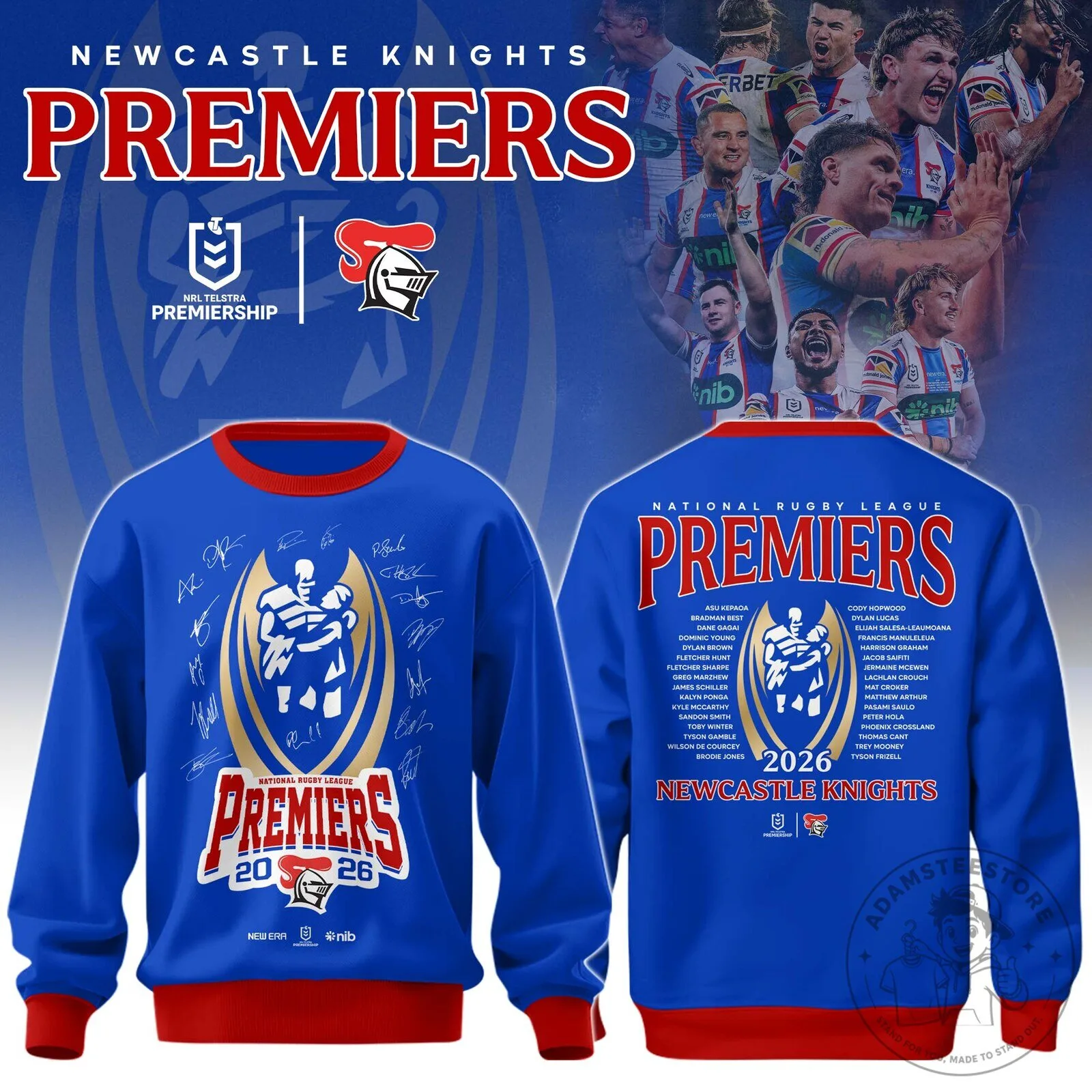Newcastle Knights National Rugby League Premiers 2026 Sweatshirt