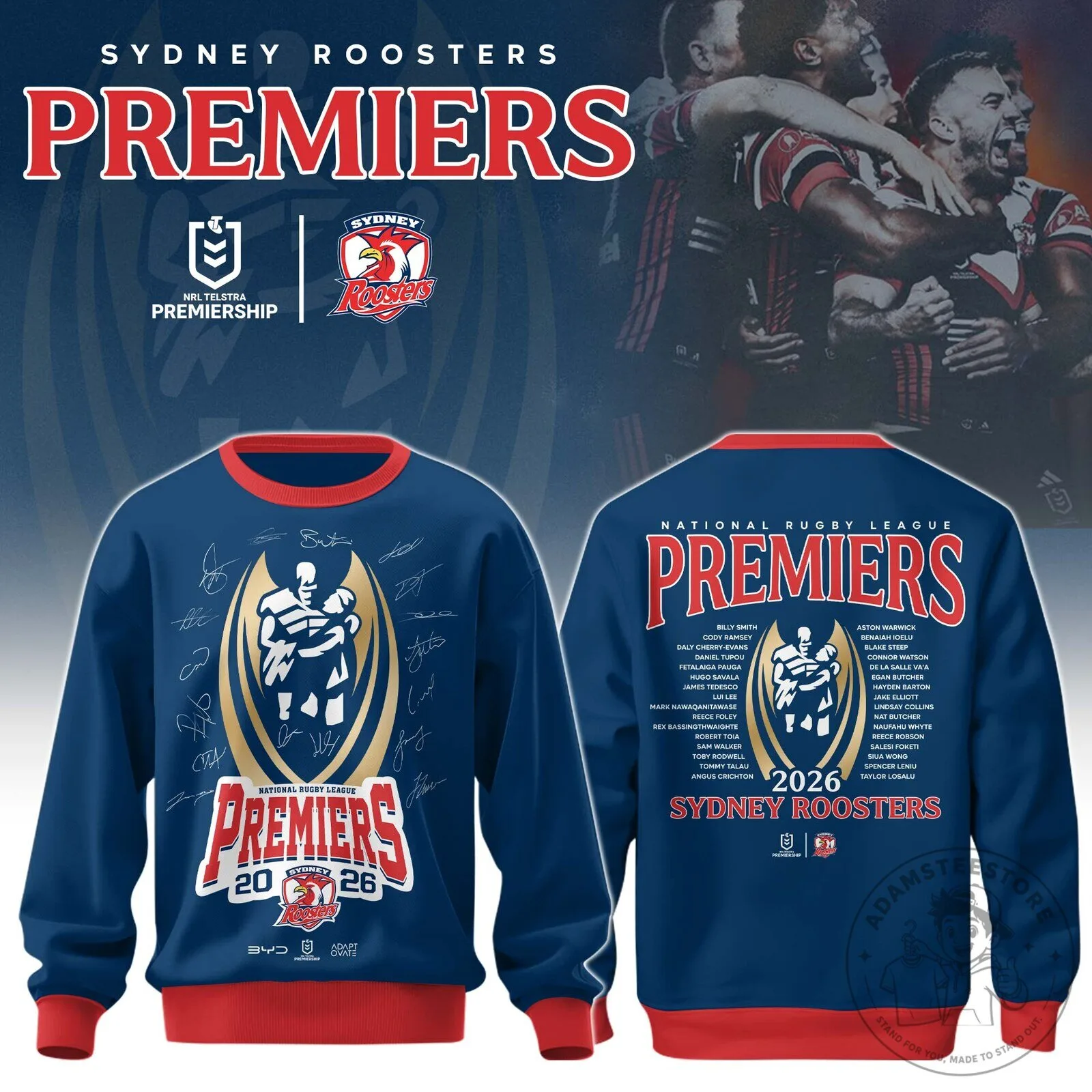 Sydney Roosters 2026 National Rugby League Premiers Commemorative Sweatshirt