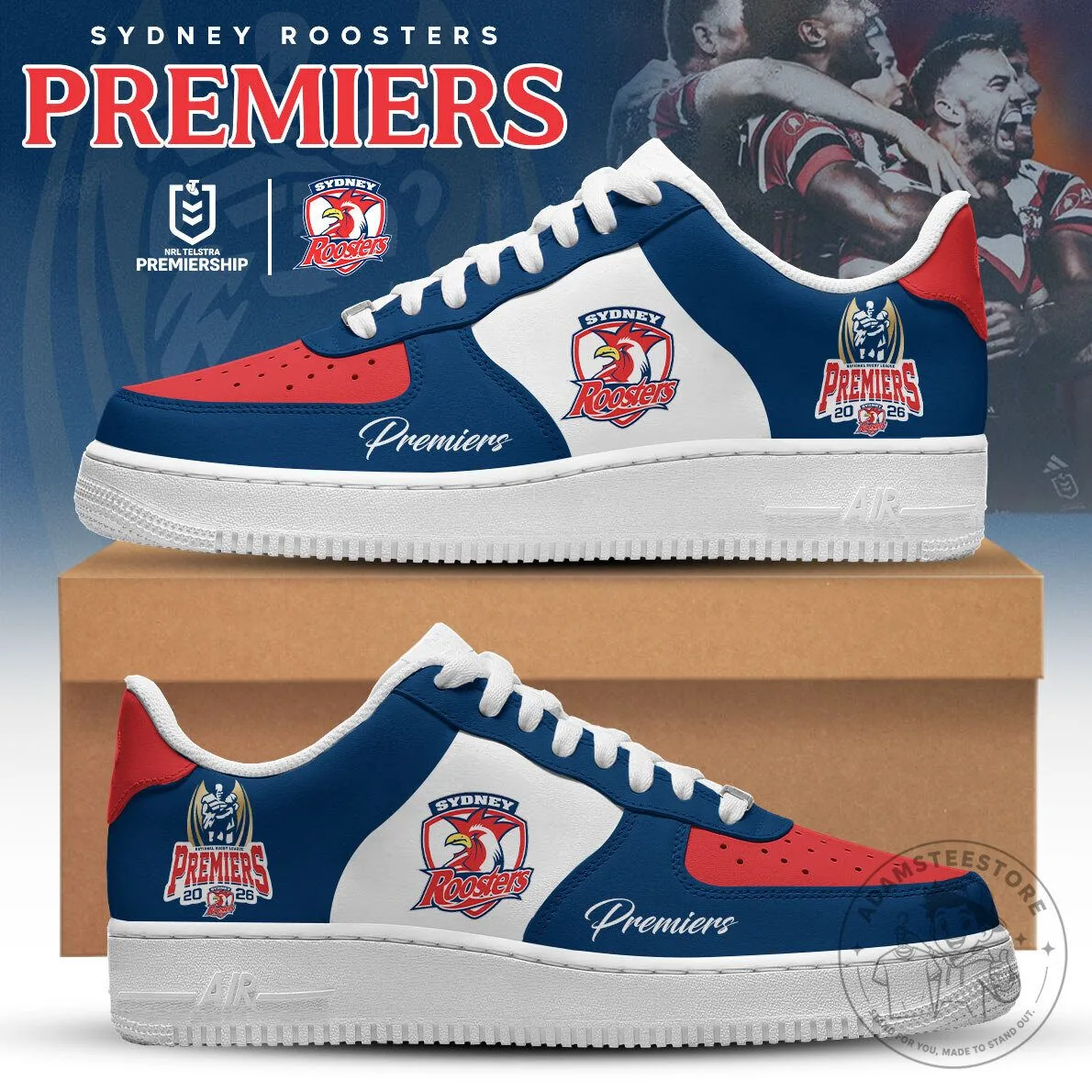 Sydney Roosters NRL Telstra Premiership Premiers 2026 Sports Fan Shoes
