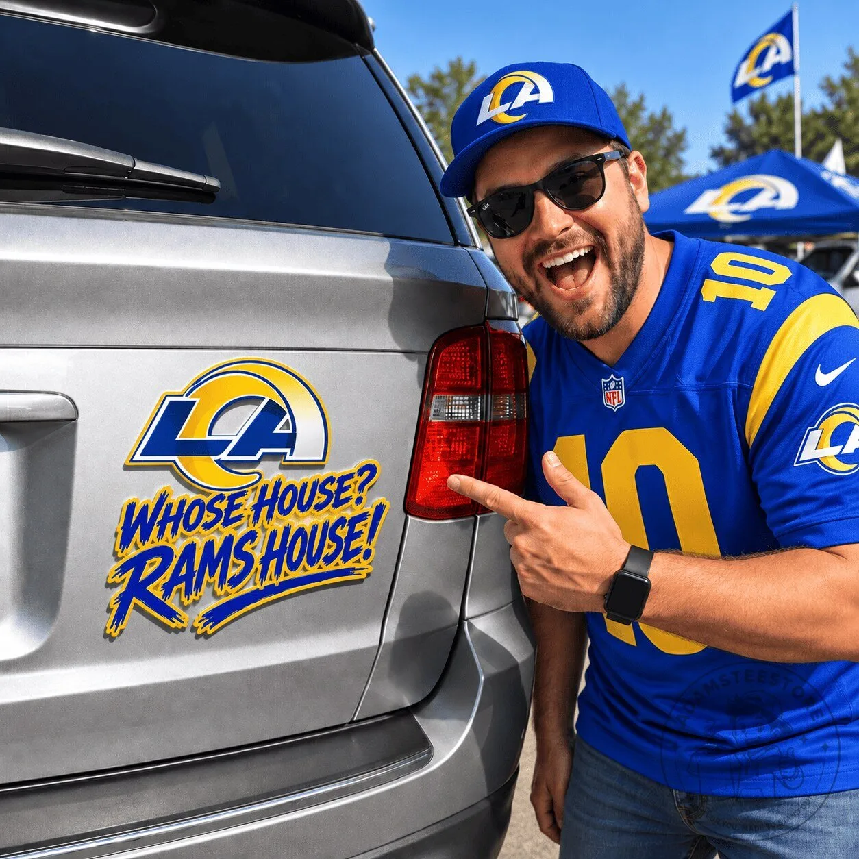 Los Angeles Rams Whose House Rams House NFL Team Slogan Car Decal Sticker