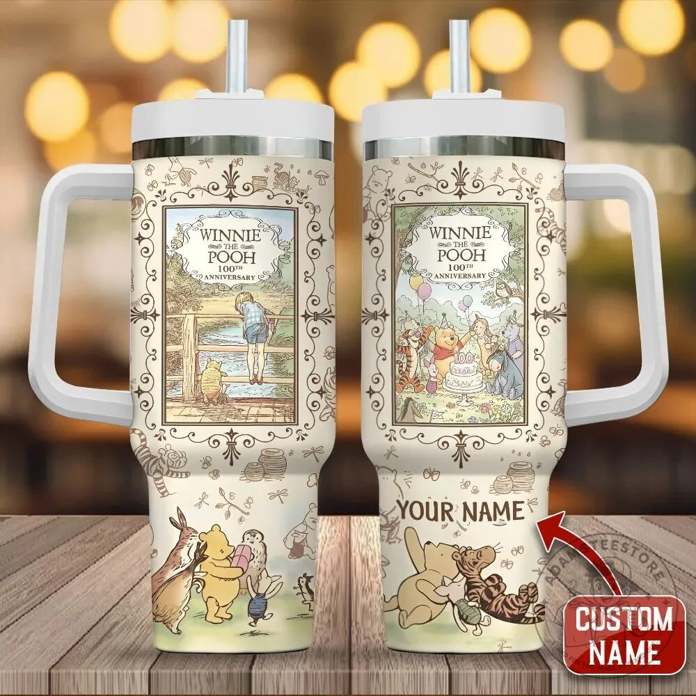 Winnie the Pooh 100th Anniversary Personalized Stainless Steel Tumbler