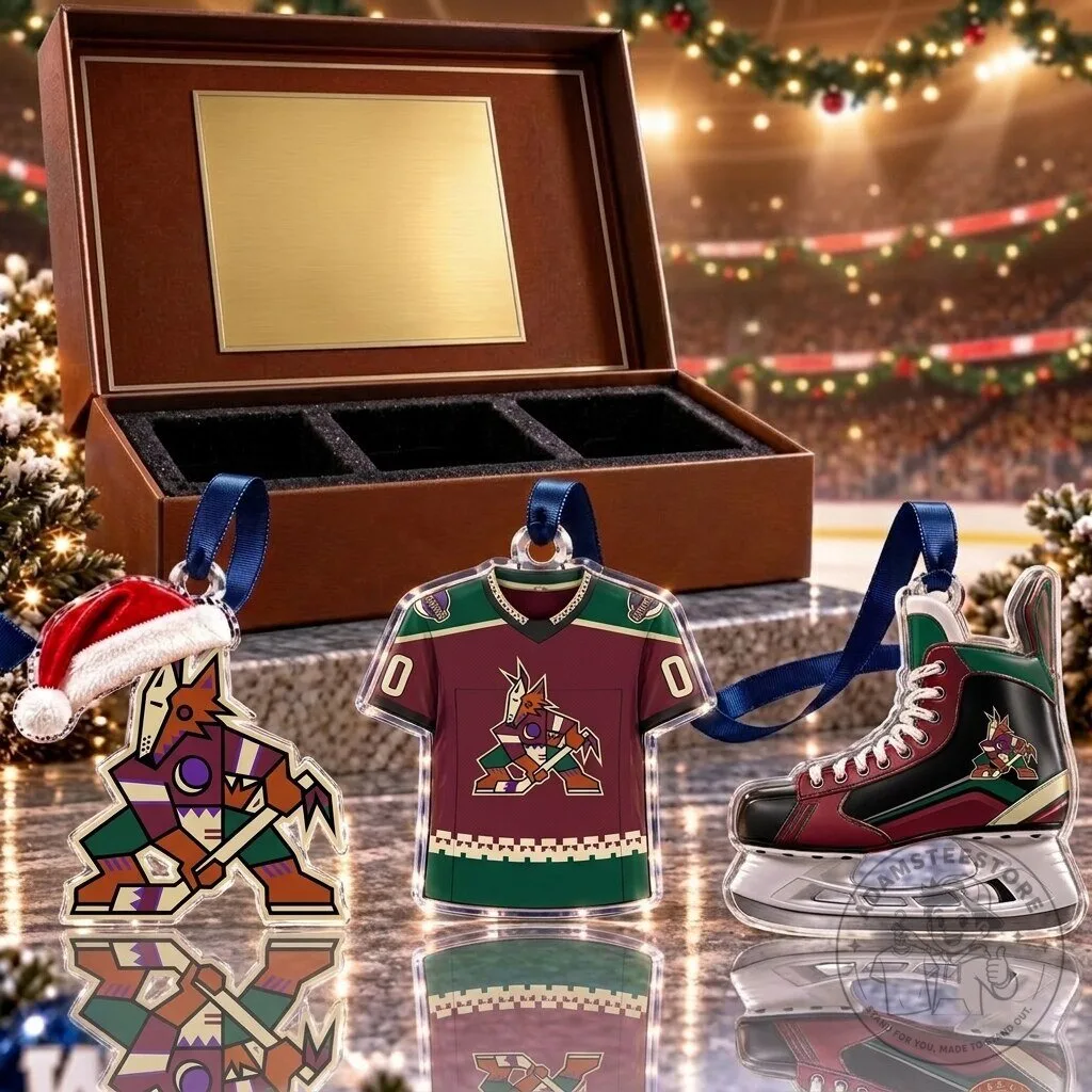 Arizona Coyotes National Hockey League Team Full Set 3 Acrylic Ornament
