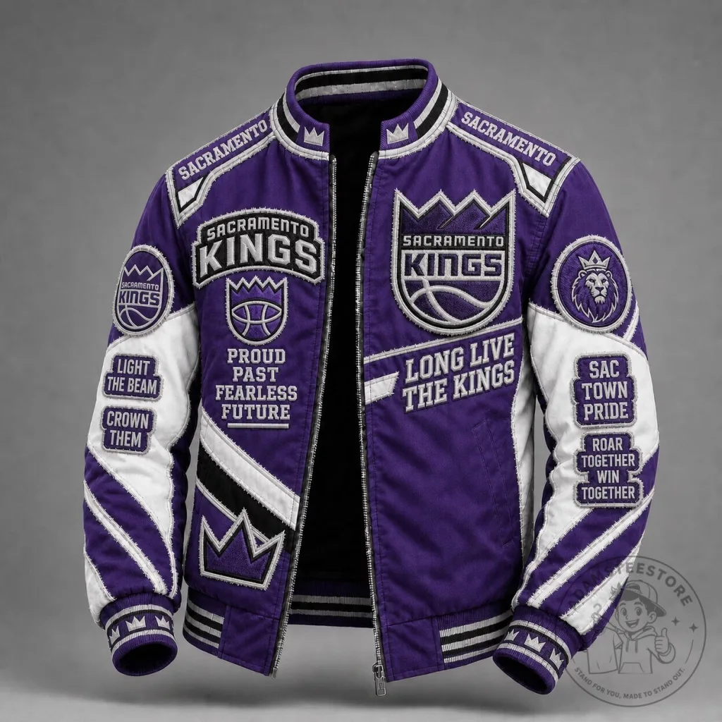 Sacramento Kings Basketball Team Bomber Jacket Sacramento Kings Basketball Team Bomber Jacket