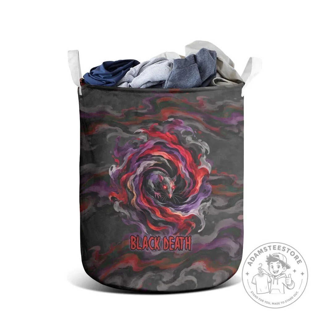 Black Death Rat Swirl Dark Gothic Fantasy Laundry Basket 9 Black Death Rat Swirl Dark Gothic Fantasy Laundry Basket
