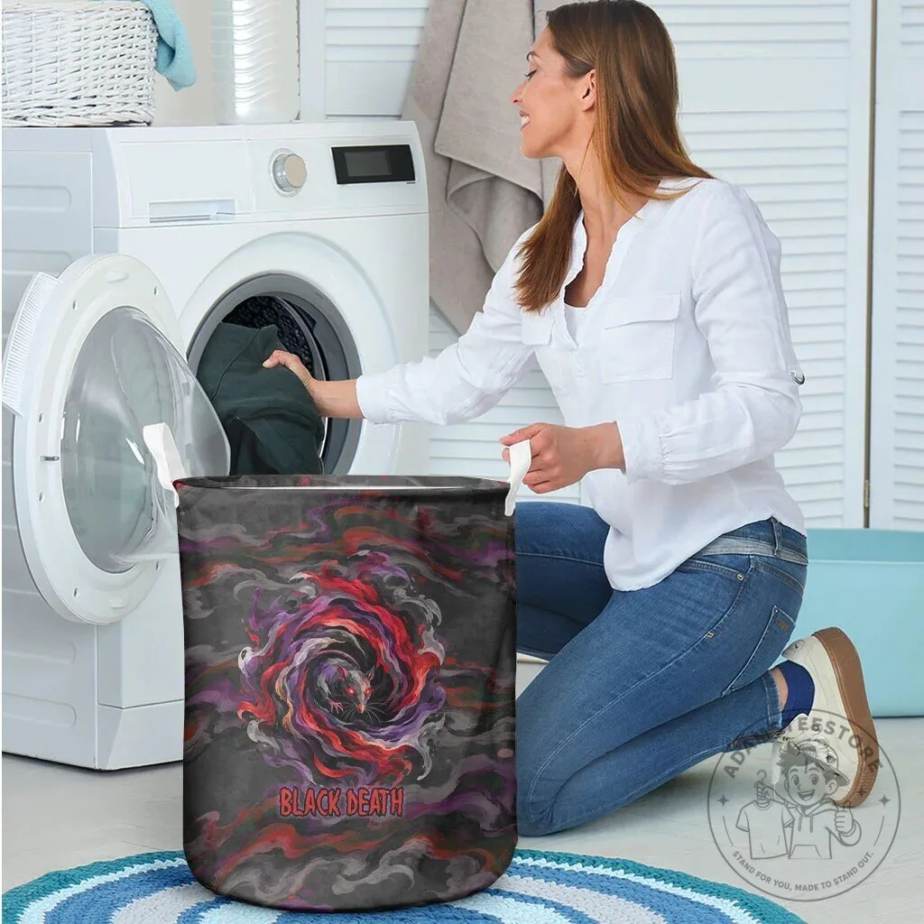Black Death Rat Swirl Dark Gothic Fantasy Laundry Basket 10 Black Death Rat Swirl Dark Gothic Fantasy Laundry Basket