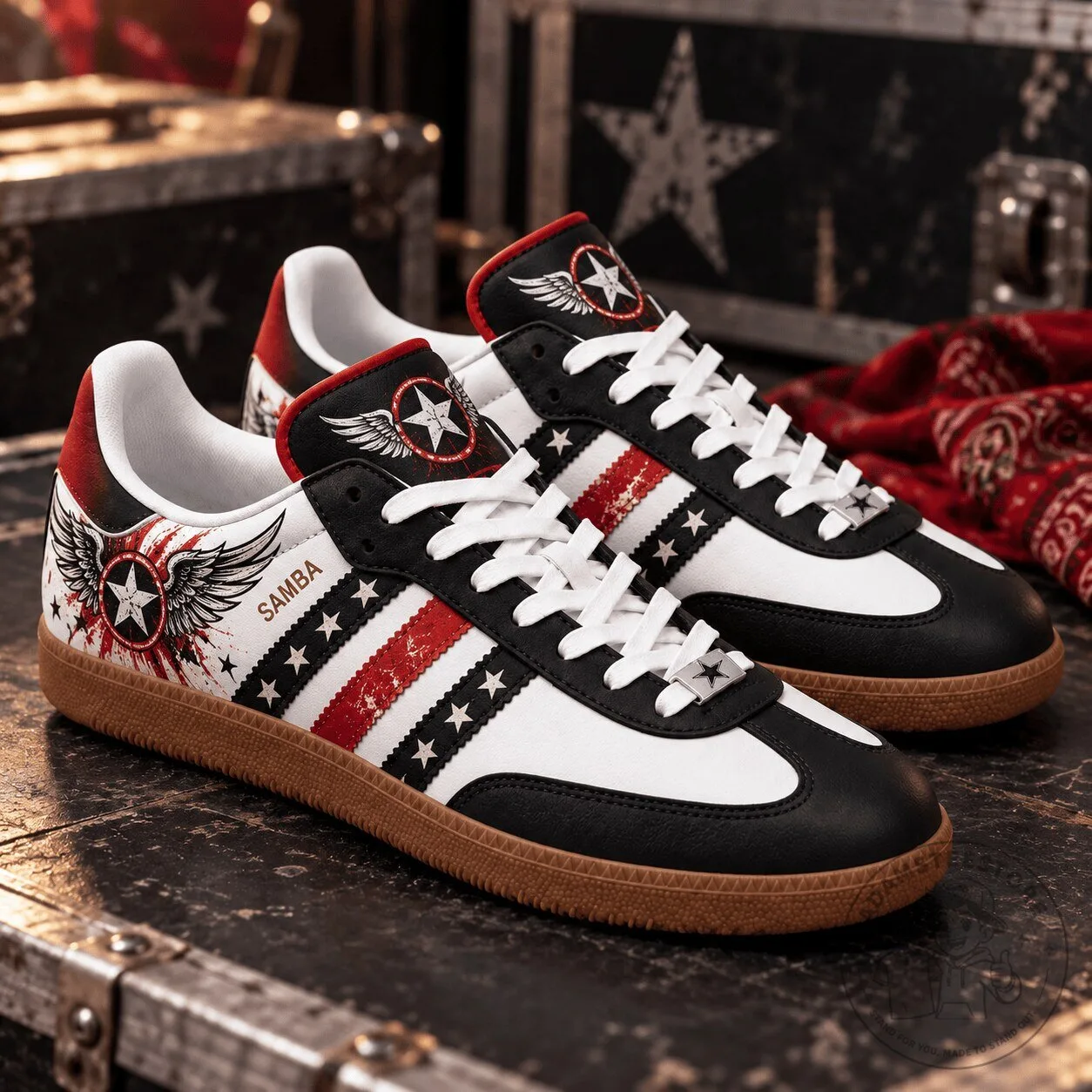 Stray Kids Winged Star Samba Shoes, K-Pop Fan Footwear, Music Group Sneakers