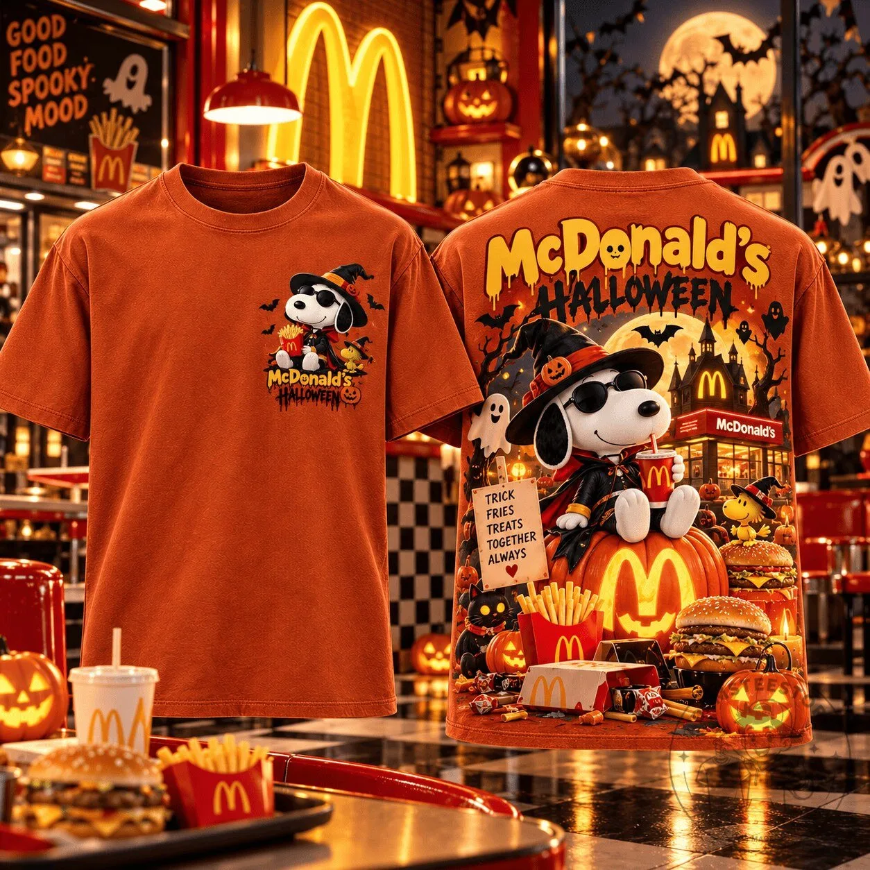 McDonald's Halloween Costume Snoopy Witch Trick or Treat T-Shirt