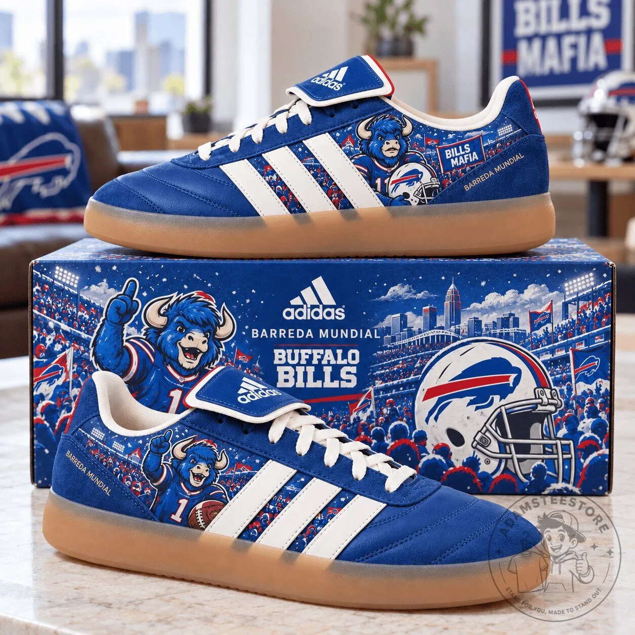 Buffalo Bills Barreda Mundial Blue Adidas Football Fan Shoes
