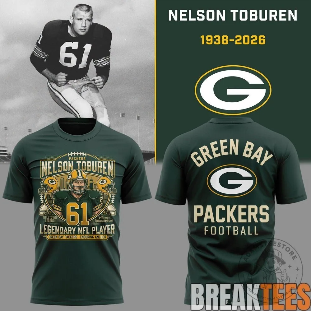 Nelson Toburen Green Bay Packers Legendary NFL Player T-Shirt