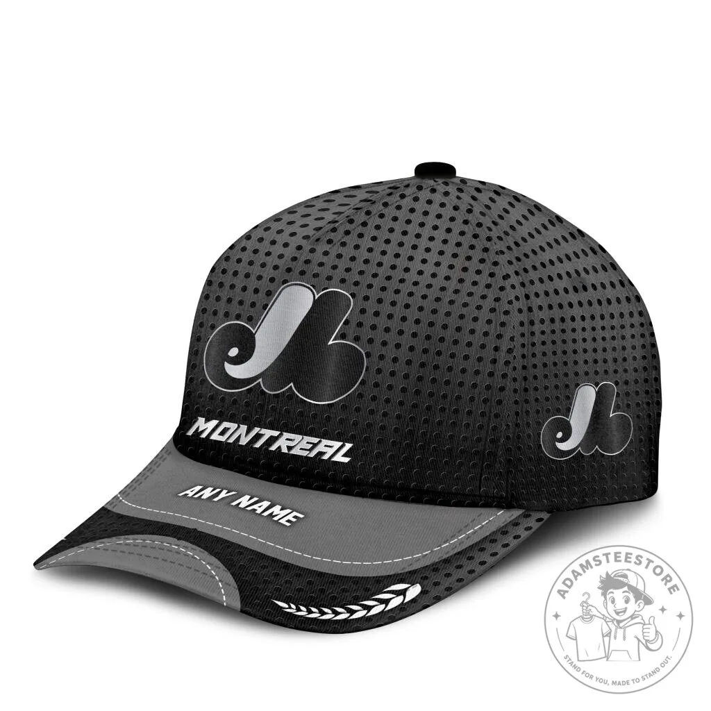 Montreal Expos Baseball Team Personalized Name Black Cap Hat 9 Montreal Expos Baseball Team Personalized Name Black Cap Hat