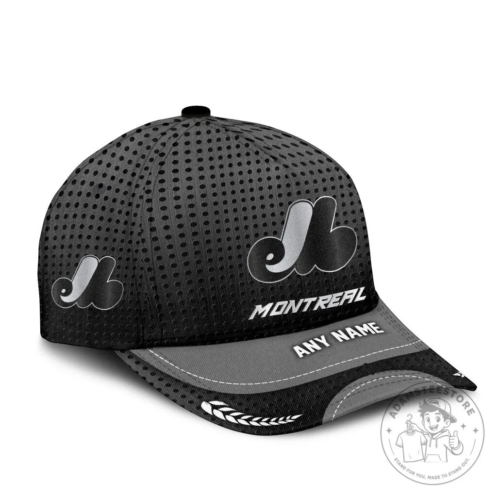 Montreal Expos Baseball Team Personalized Name Black Cap Hat 10 Montreal Expos Baseball Team Personalized Name Black Cap Hat
