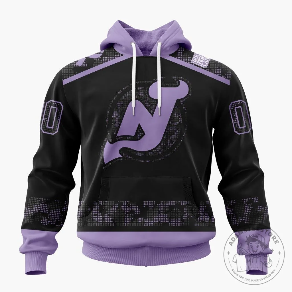 New Jersey Devils Hockey Fights Cancer Special Edition Black Hoodie