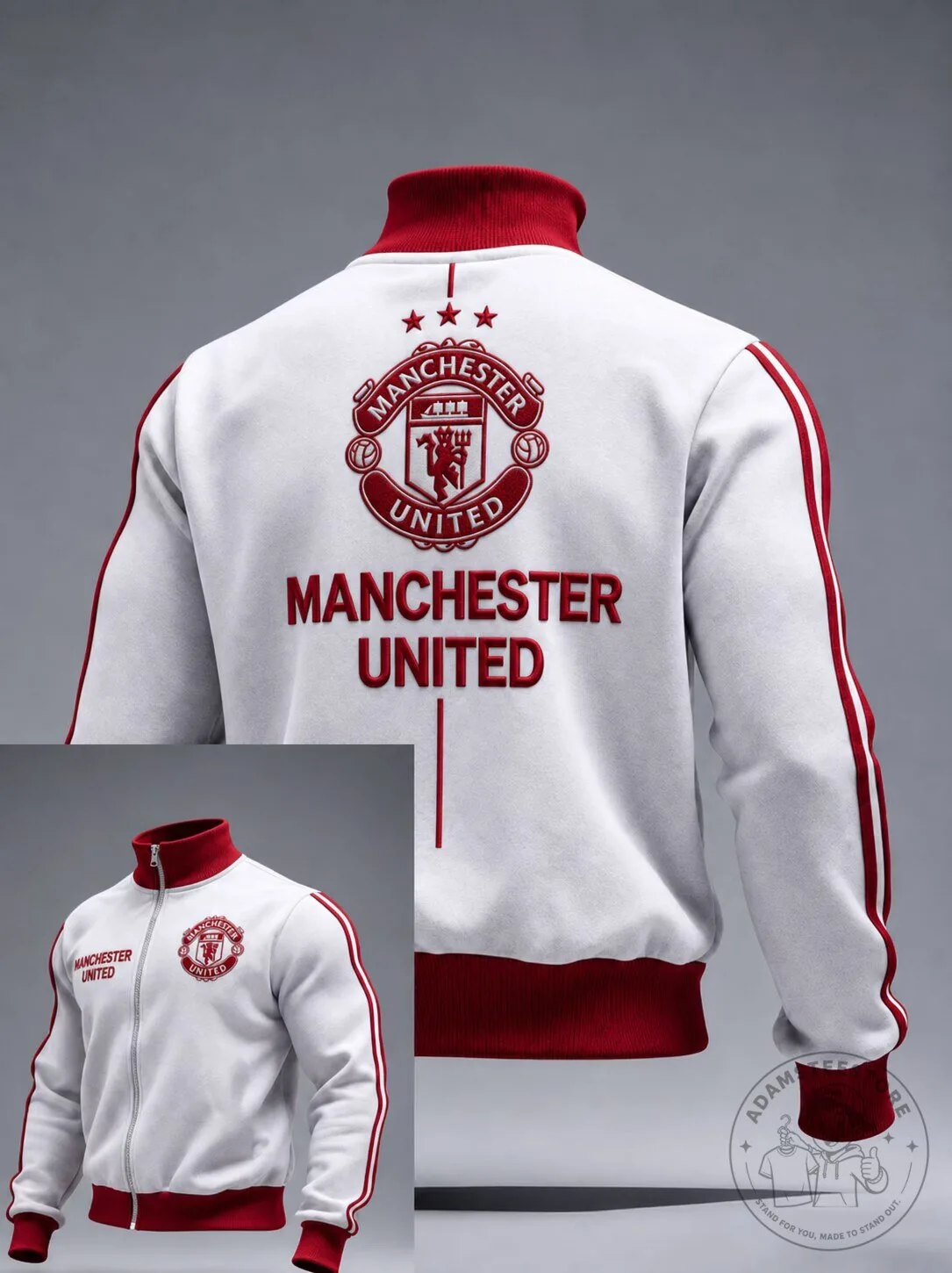 Manchester United Football Club Red and White Track Jacket