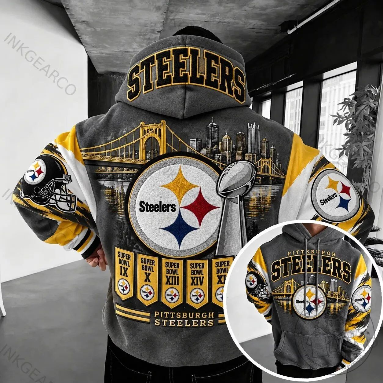 Pittsburgh Steelers Super Bowl Champions Football Team Logo Hoodie 7 Pittsburgh Steelers Super Bowl Champions Football Team Logo Hoodie