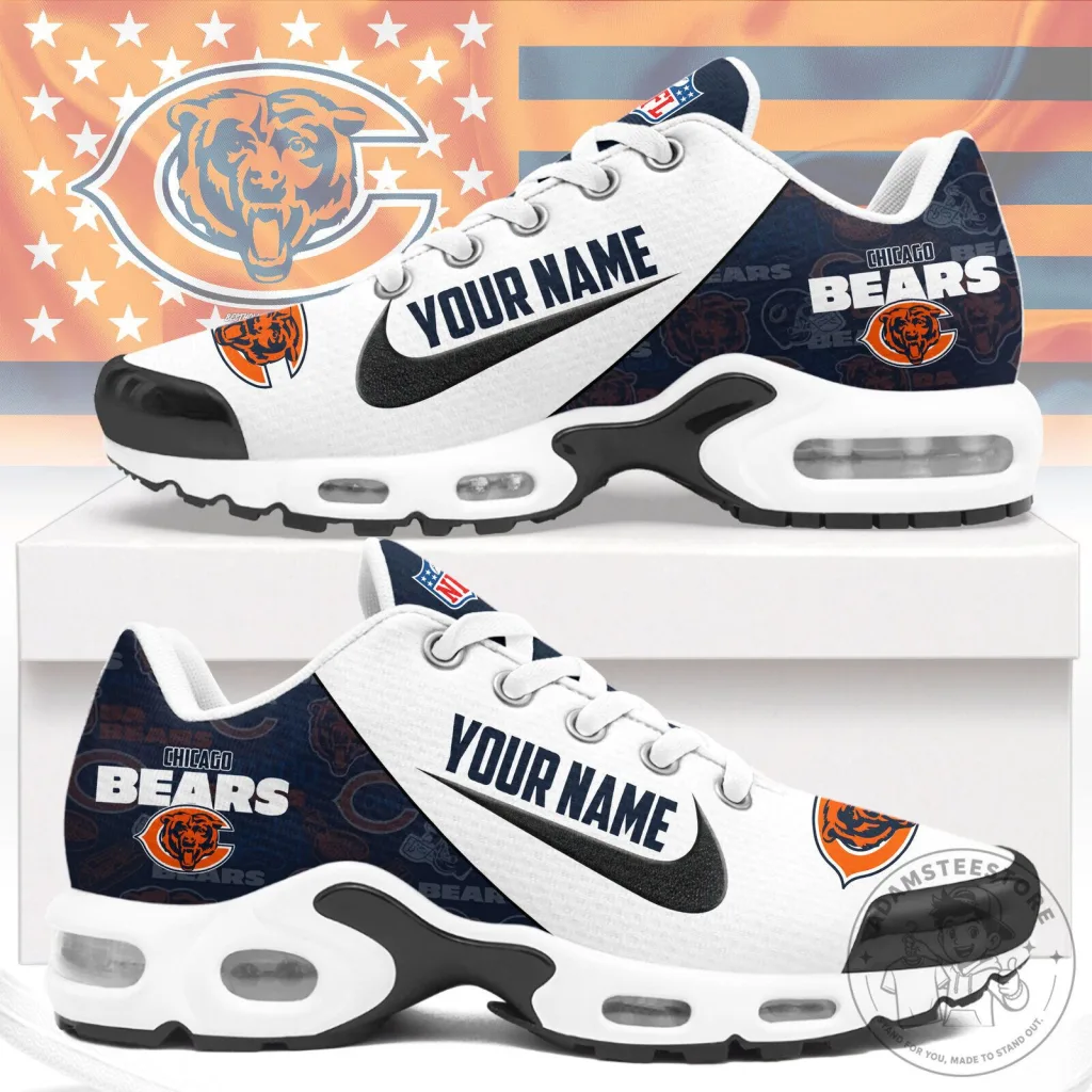 Chicago Bears Custom Name Running Shoes National Football League Sneakers