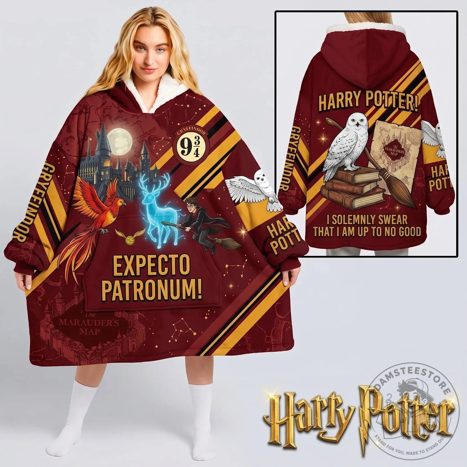 Harry Potter Gryffindor Expecto Patronum Wearable Blanket Hoodie