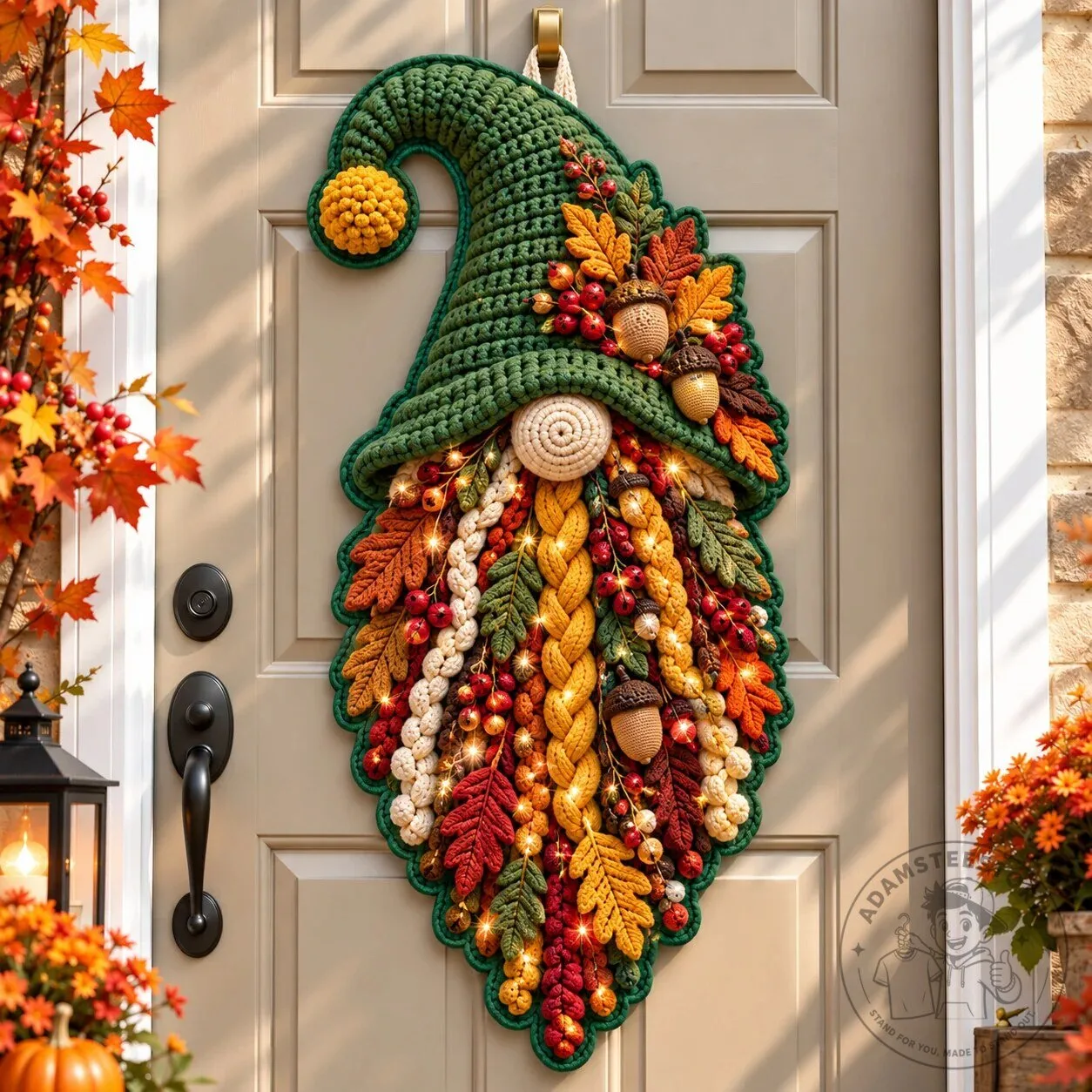 Autumn Gnomes Magic Custom Shape Quilted Door Hanger