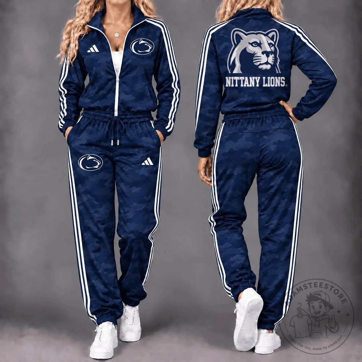 Penn State Nittany Lions Women's Navy Blue Camouflage Tracksuit Set