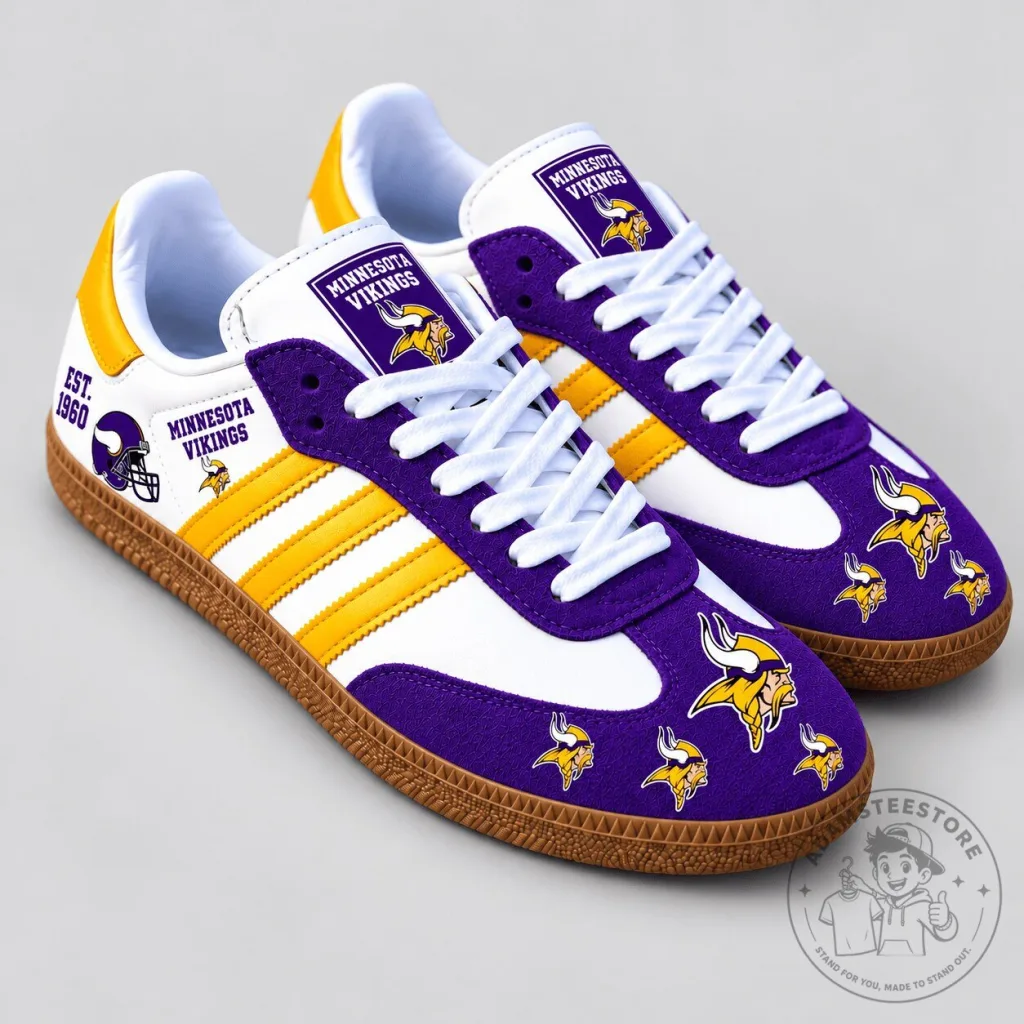 Minnesota Vikings NFL Football Team Spirit Heritage Samba Shoes