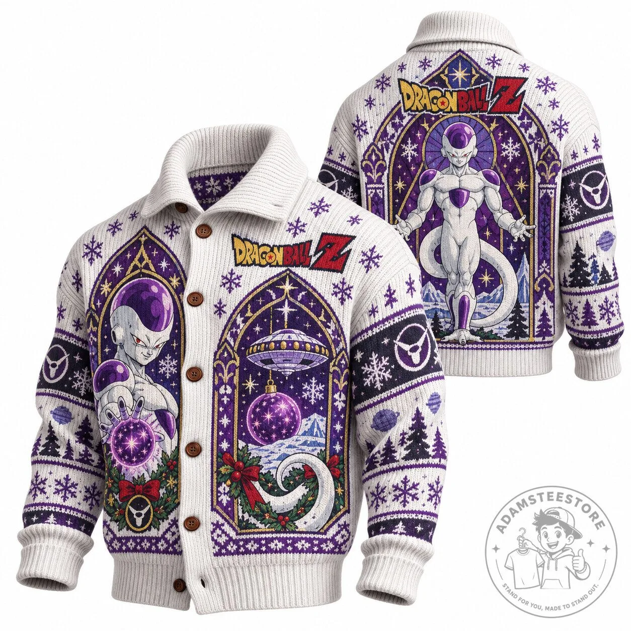 Dragon Ball Z Frieza Christmas Holiday Anime Ugly Sweater Cardigan
