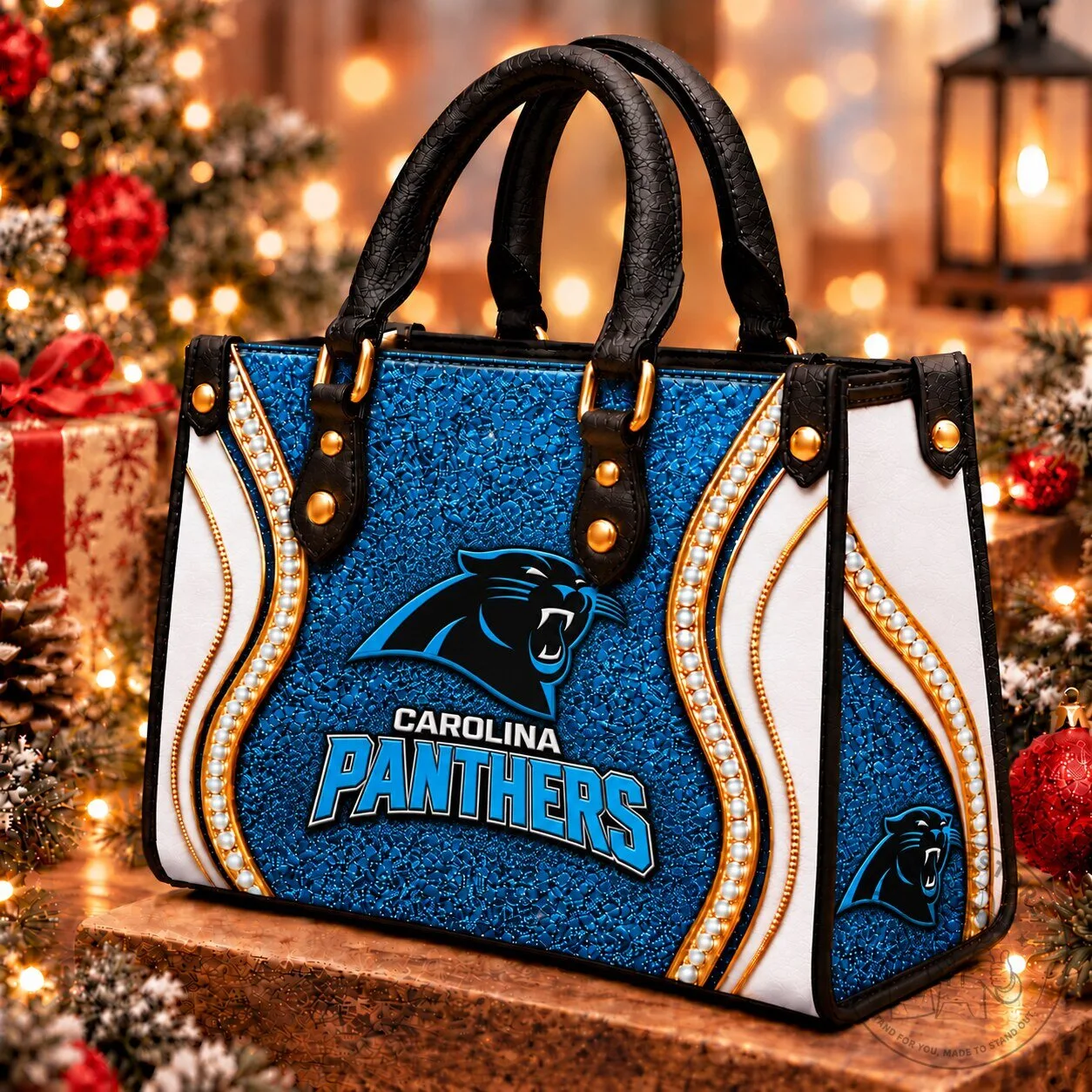Carolina Panthers NFL Football Team Logo Premium Leather Hand Bag Purse