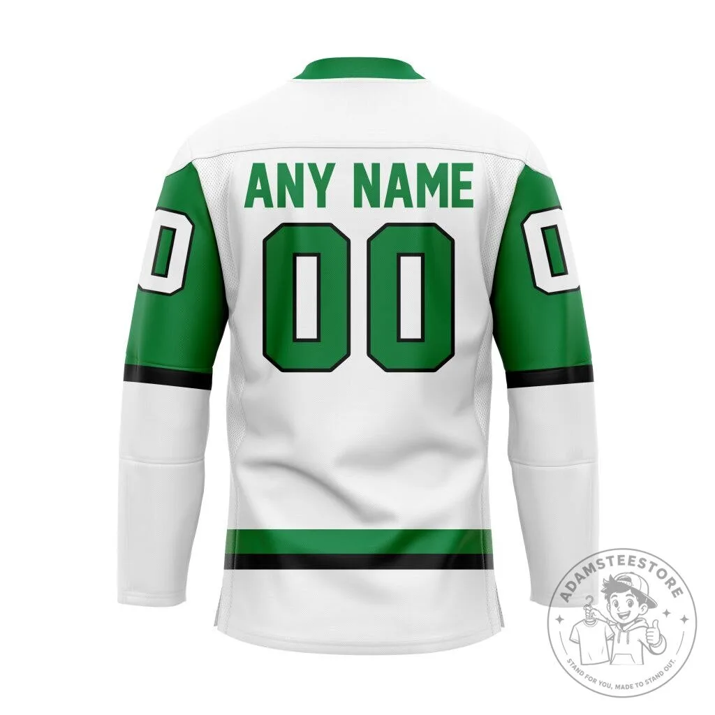 Texas Stars White and Green Ice Hockey Team Jersey 7 Texas Stars White and Green Ice Hockey Team Jersey