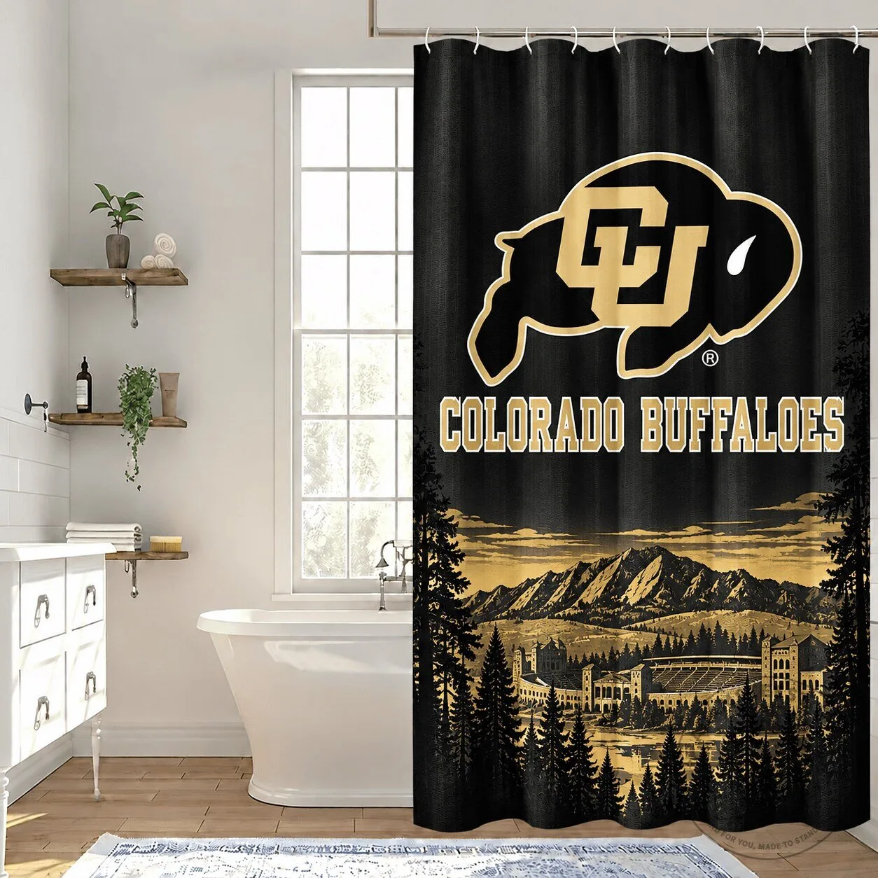 Colorado Buffaloes Folsom Field Stadium NCAA College Football Shower Curtain