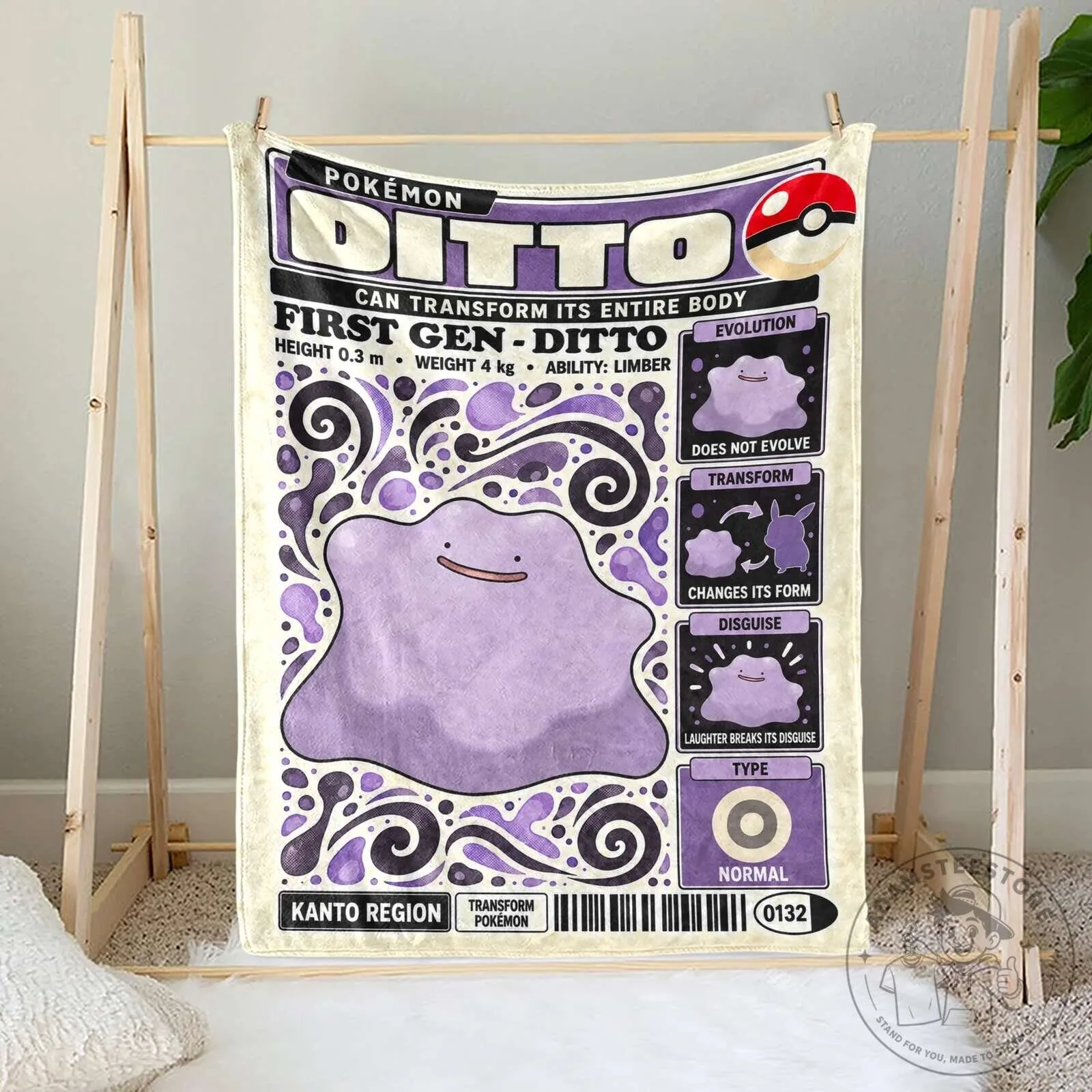 Pokemon Ditto First Generation Kanto Region Evolution Chart Fleece Blanket 7 Pokemon Ditto First Generation Kanto Region Evolution Chart Fleece Blanket